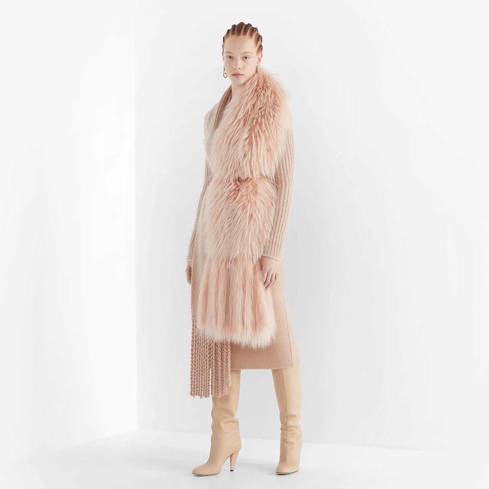 Pink camel hair skirt - 4