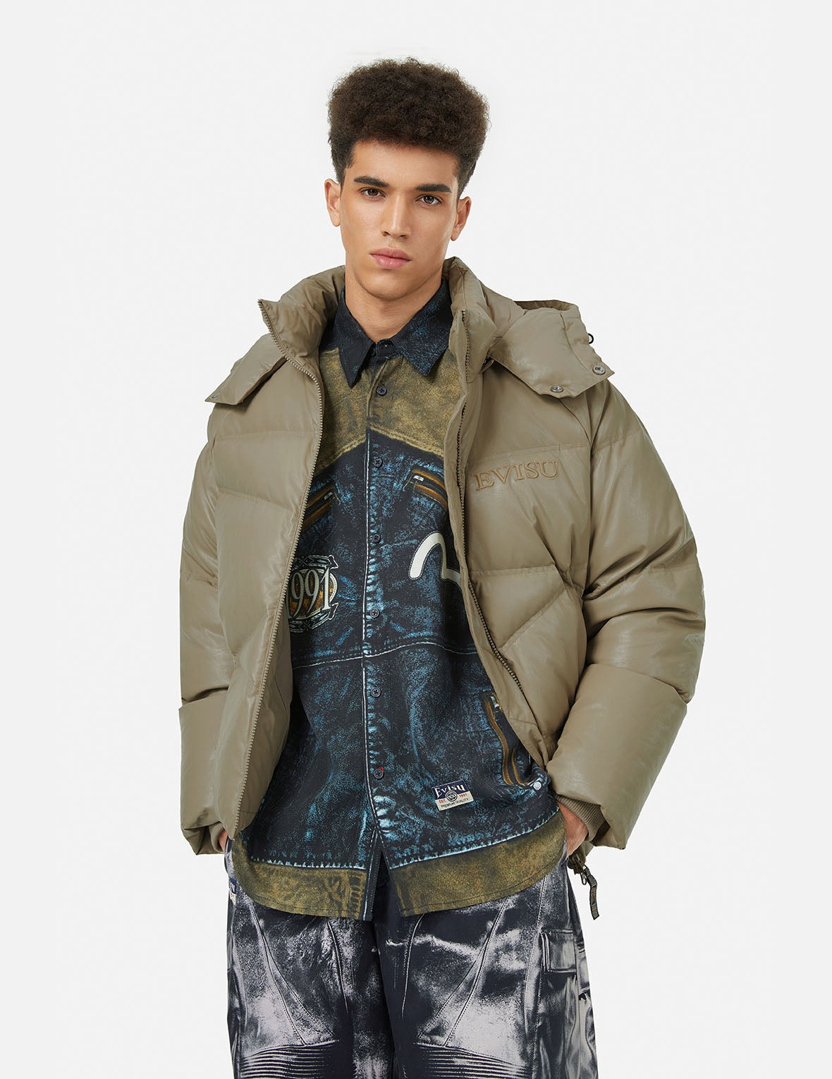 Logo and Seagull Applique Fashion Fit Down Jacket - 5