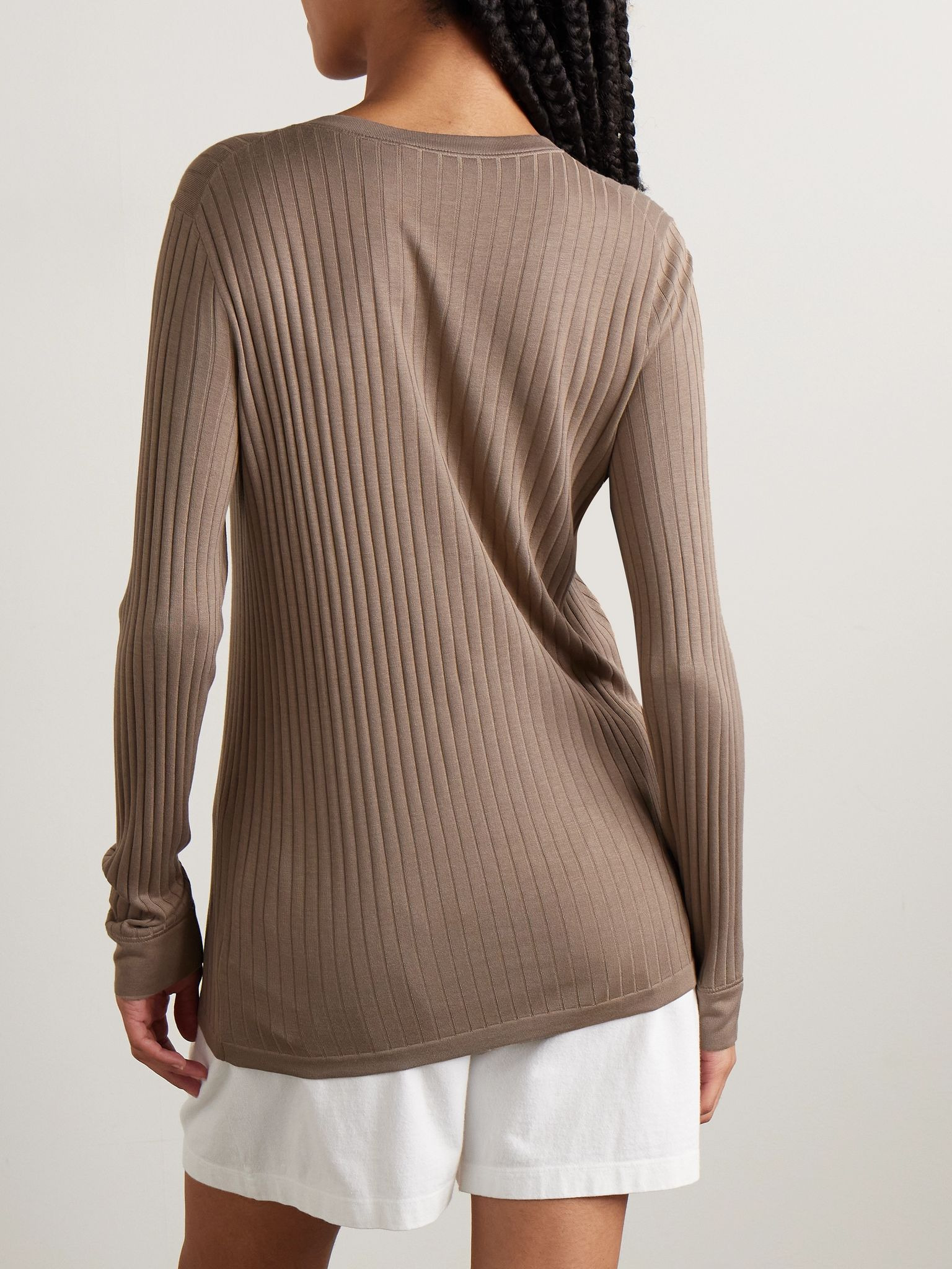 Keya ribbed-knit sweater Taupe - 3