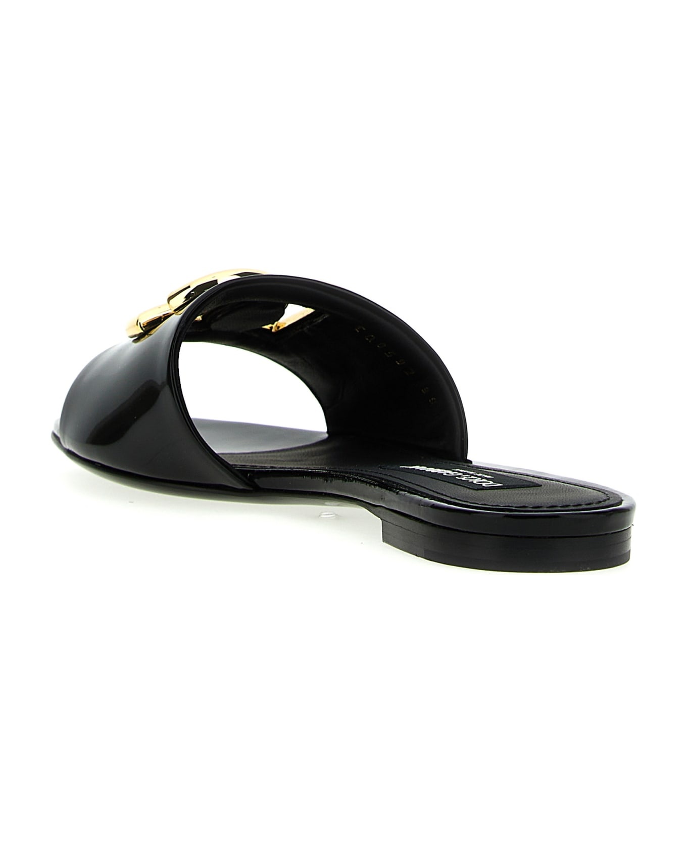 Patent Leather Slides With Dg Logo - 3