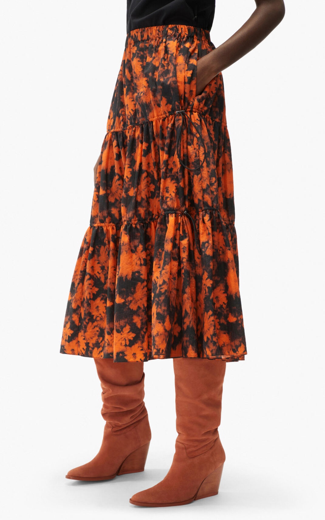 'Ghost Flower' midi skirt - 4