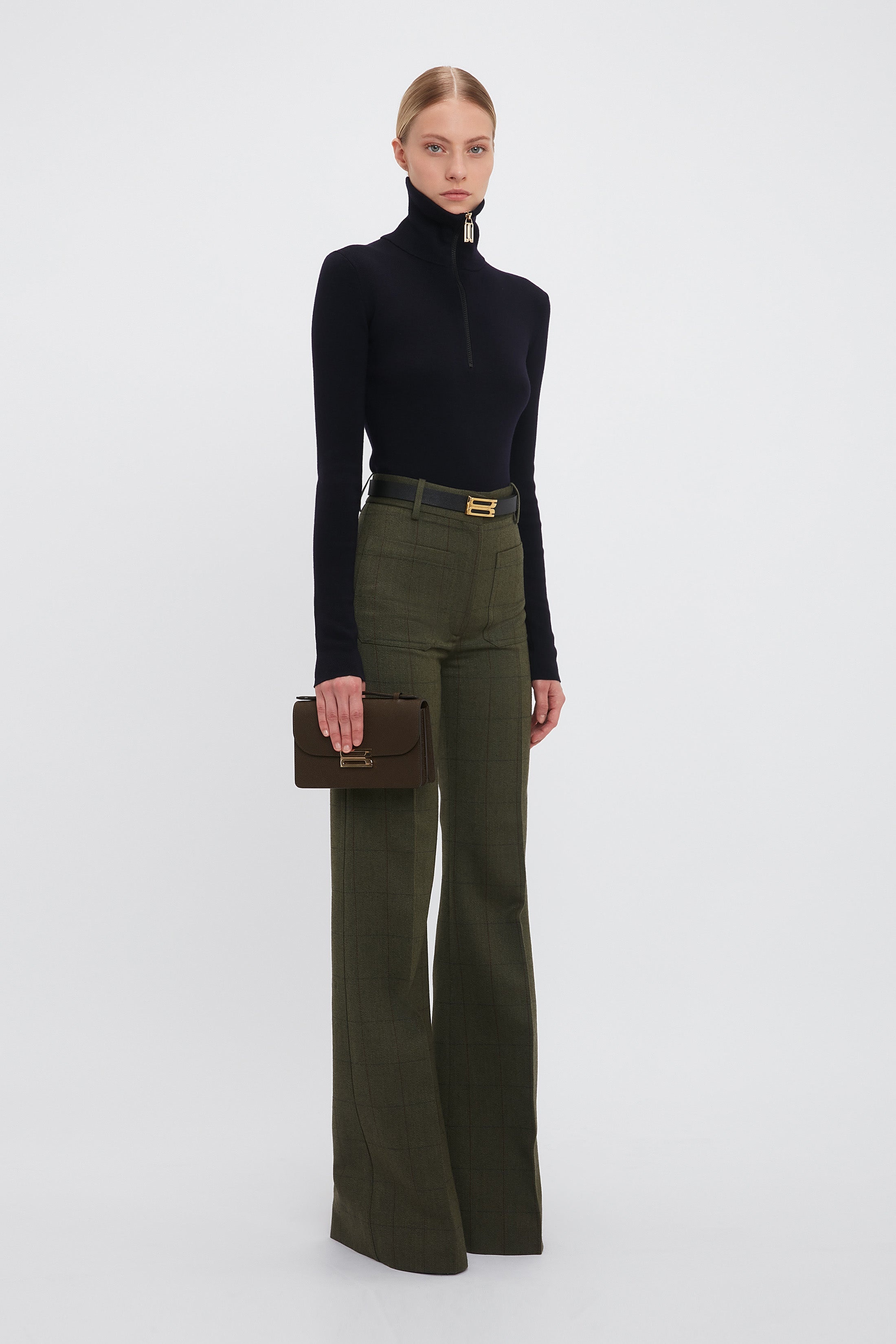 Exclusive Alina Tailored Trouser In Dark Fern Check - 5