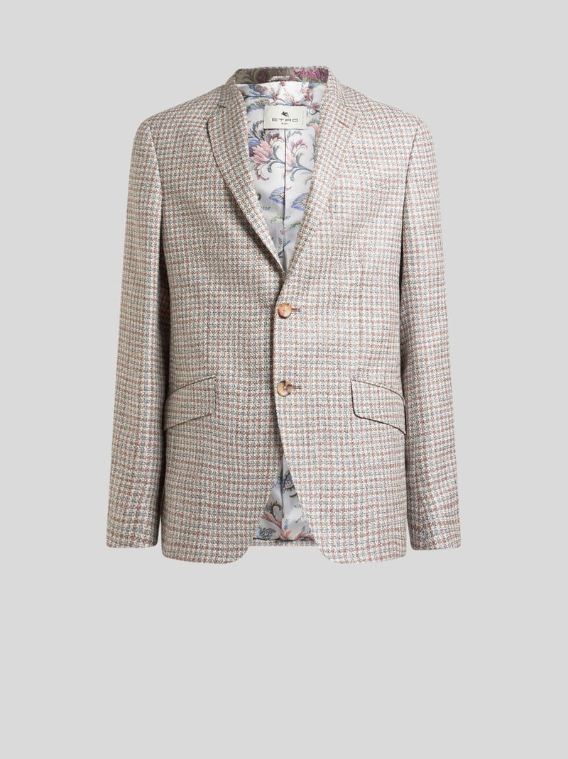 SINGLE-BREASTED JACKET IN WOOL-BLEND BASKETWEAVE 1