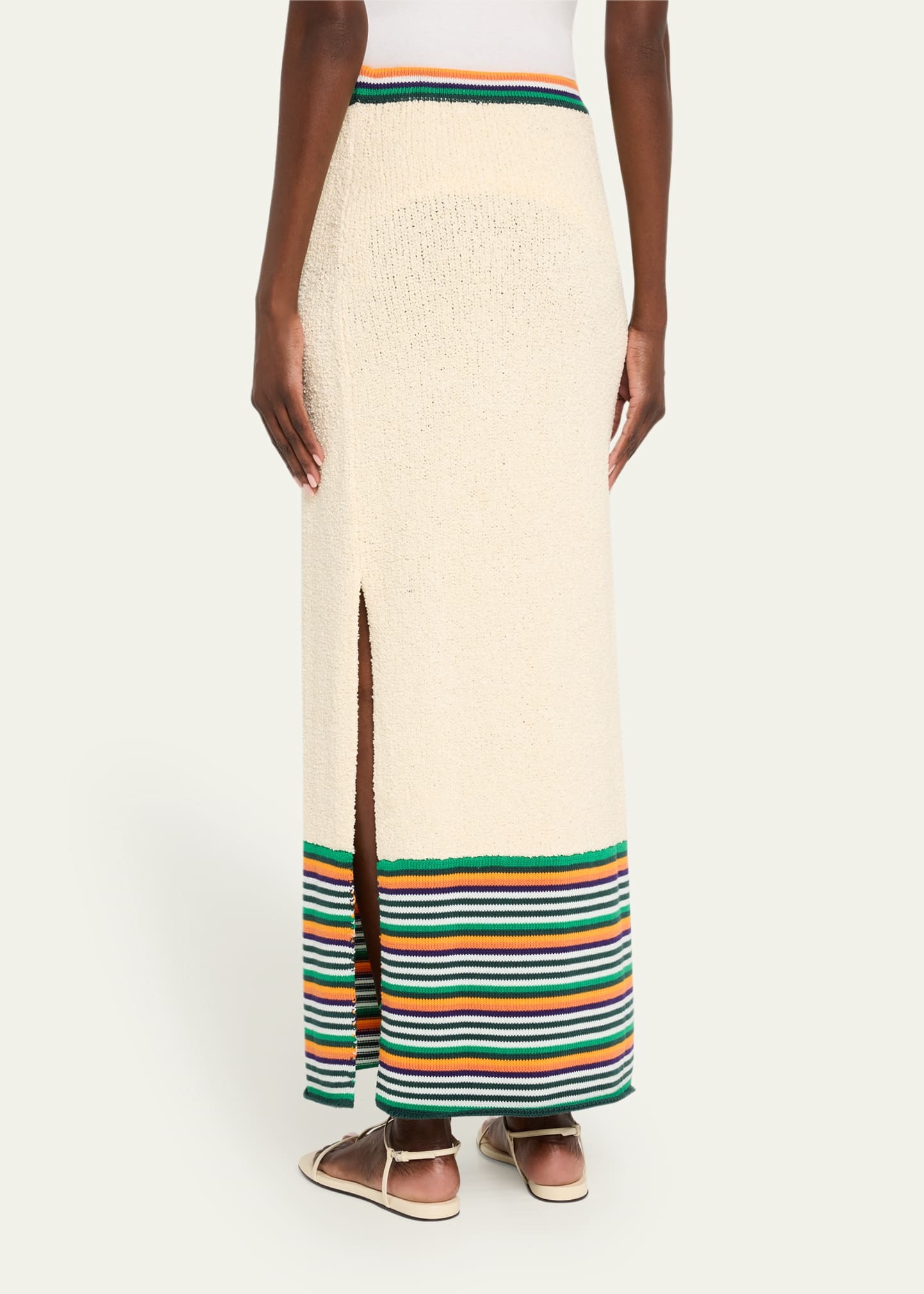 Stripe Boucle Knit Pencil Skirt - 3