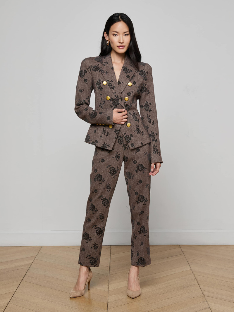 Bethany Flocked Herringbone Blazer 4