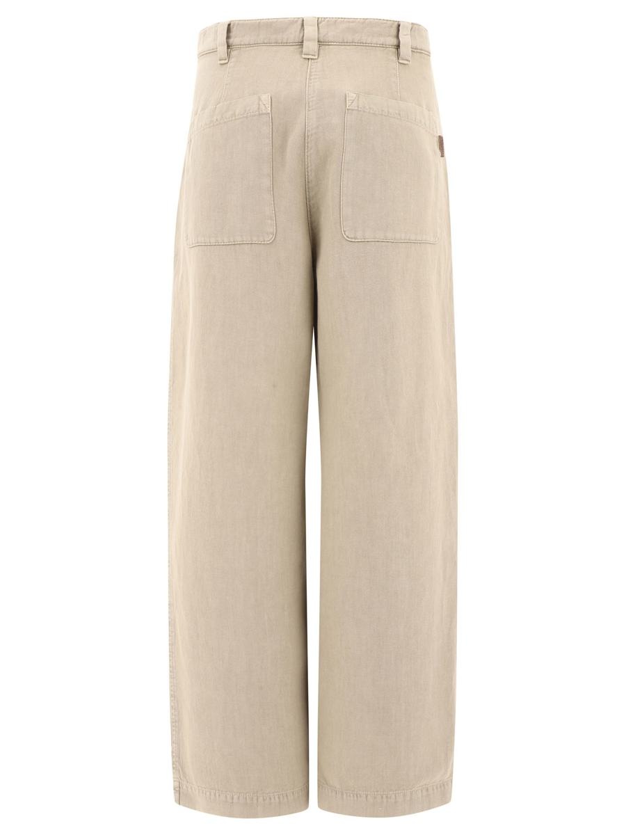 BRUNELLO CUCINELLI WIDE LEG TROUSERS - 2