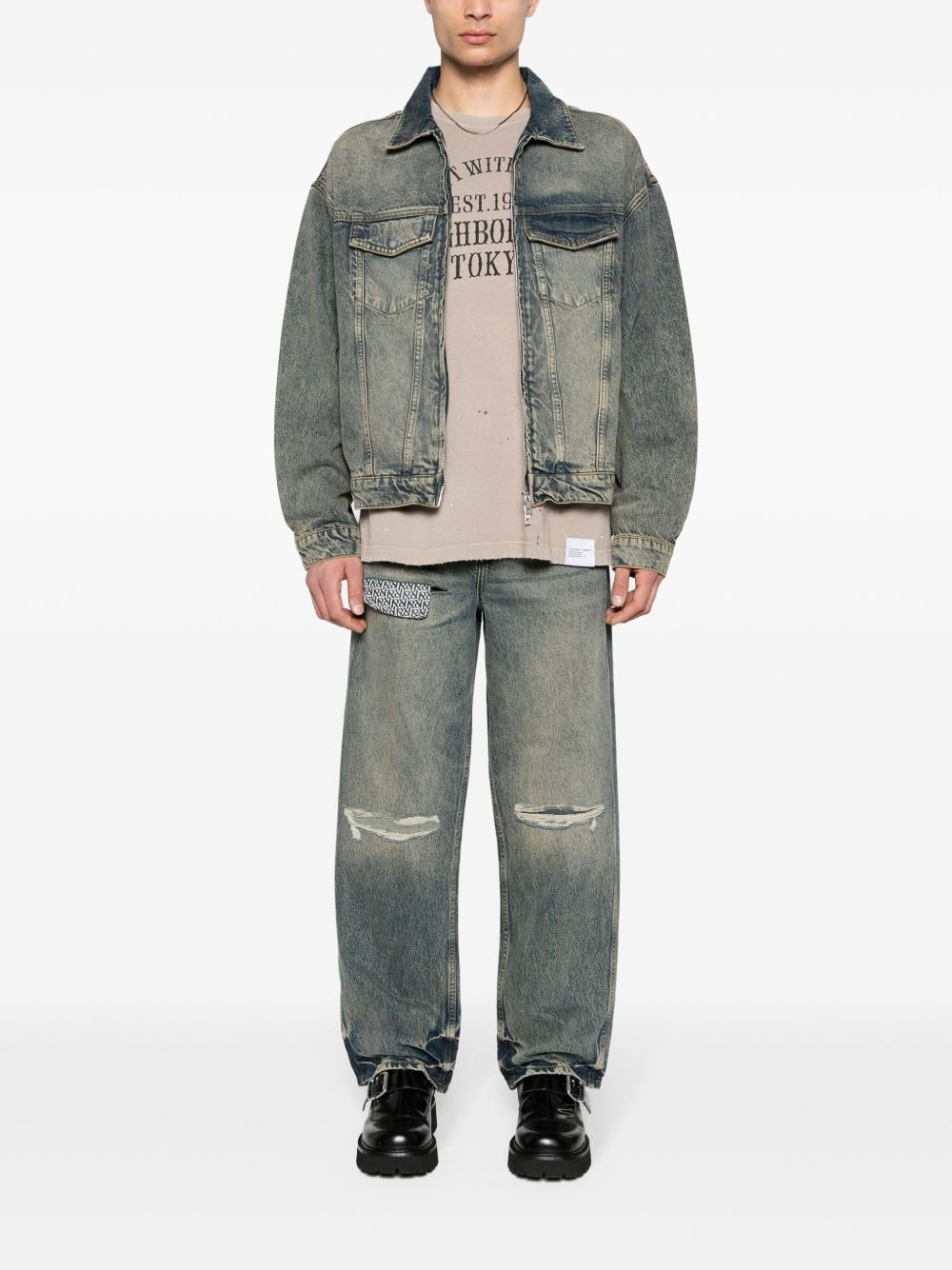 R4 washed-denim jacket - 2
