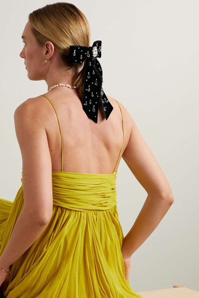 Jennifer Behr Alva crystal-embellished velvet bow hair clip outlook