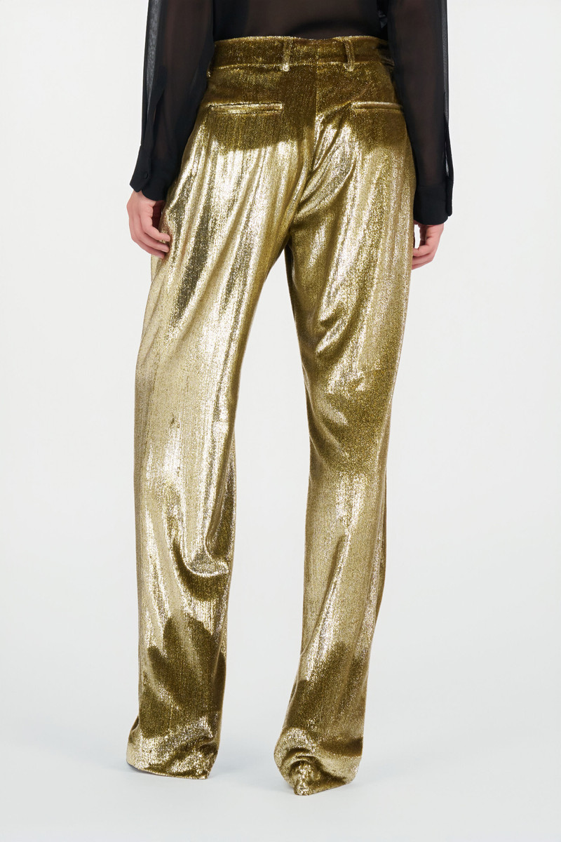 Gold Velvet Long Pants 4