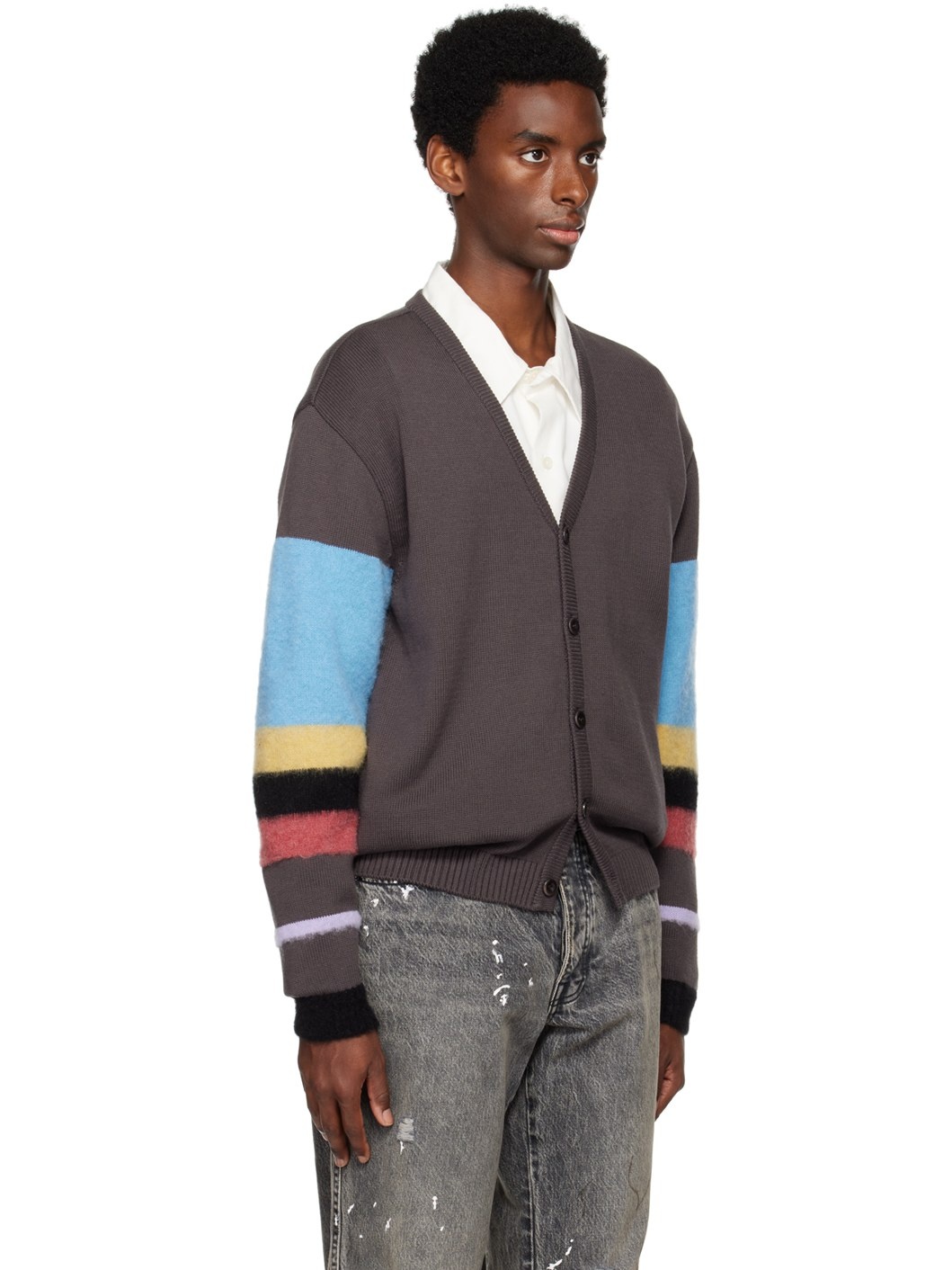 Brown Striped Cardigan - 2