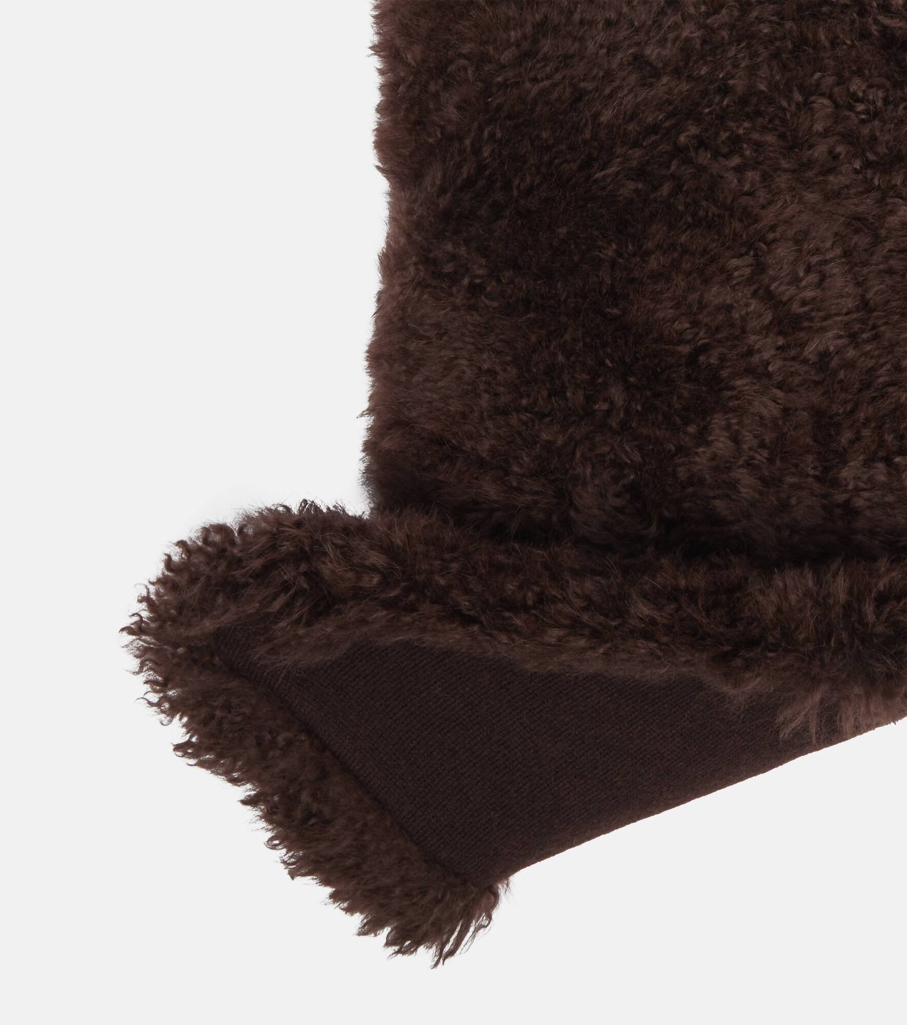 Shearling and wool scarf - 4