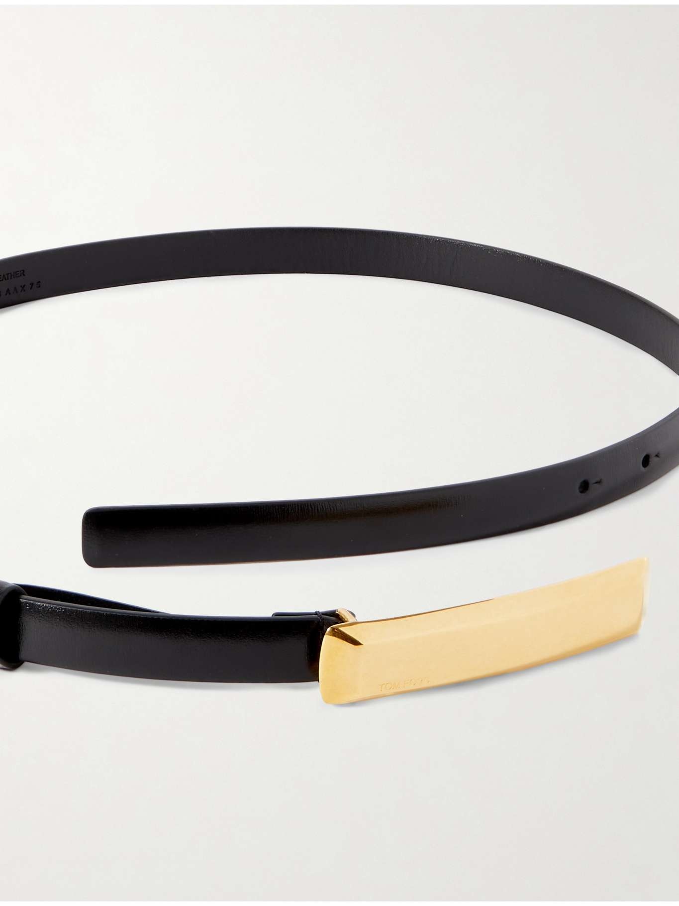 Bar glossed-leather waist belt - 3