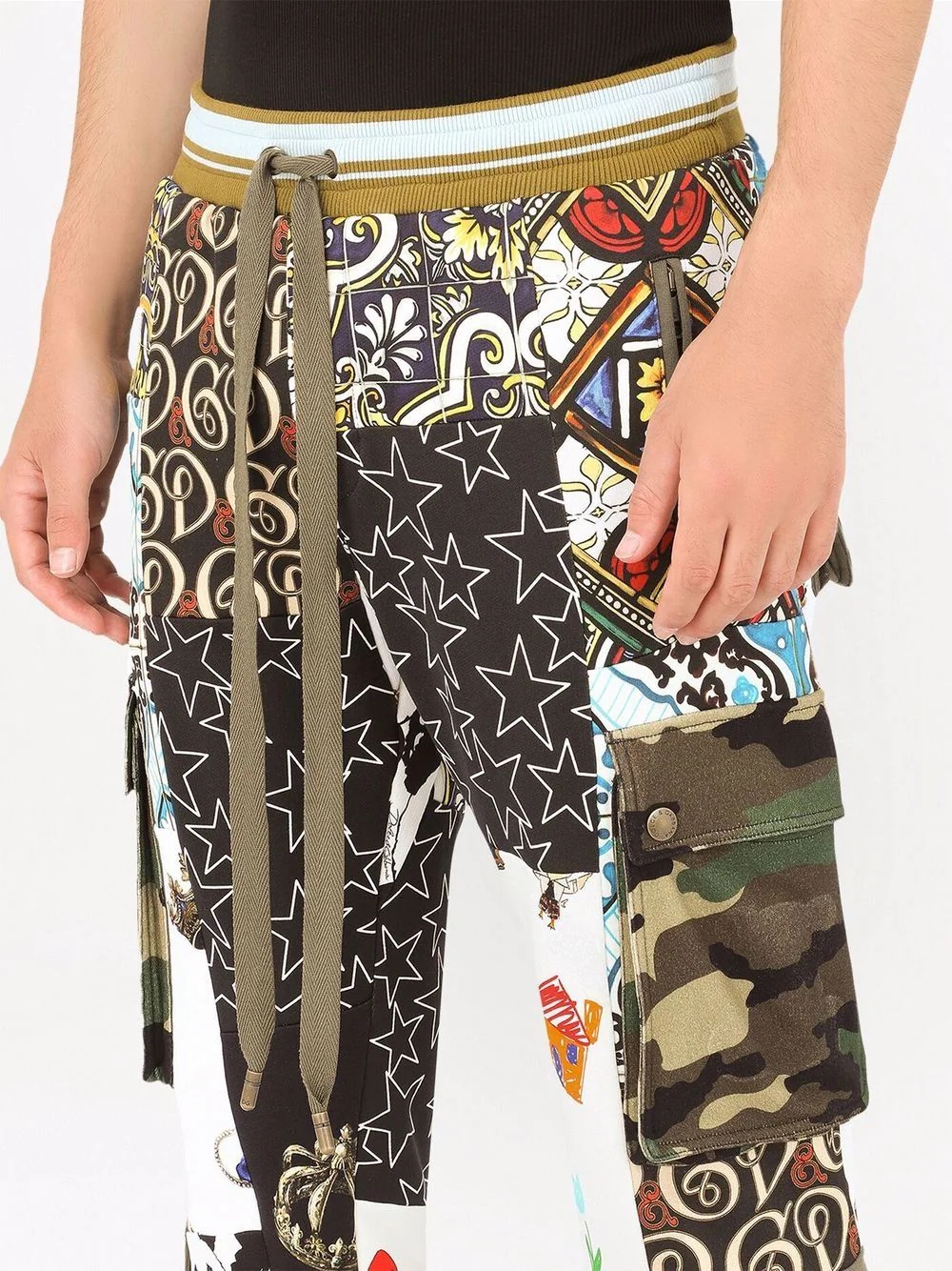 patchwork graphic-print track pants - 5