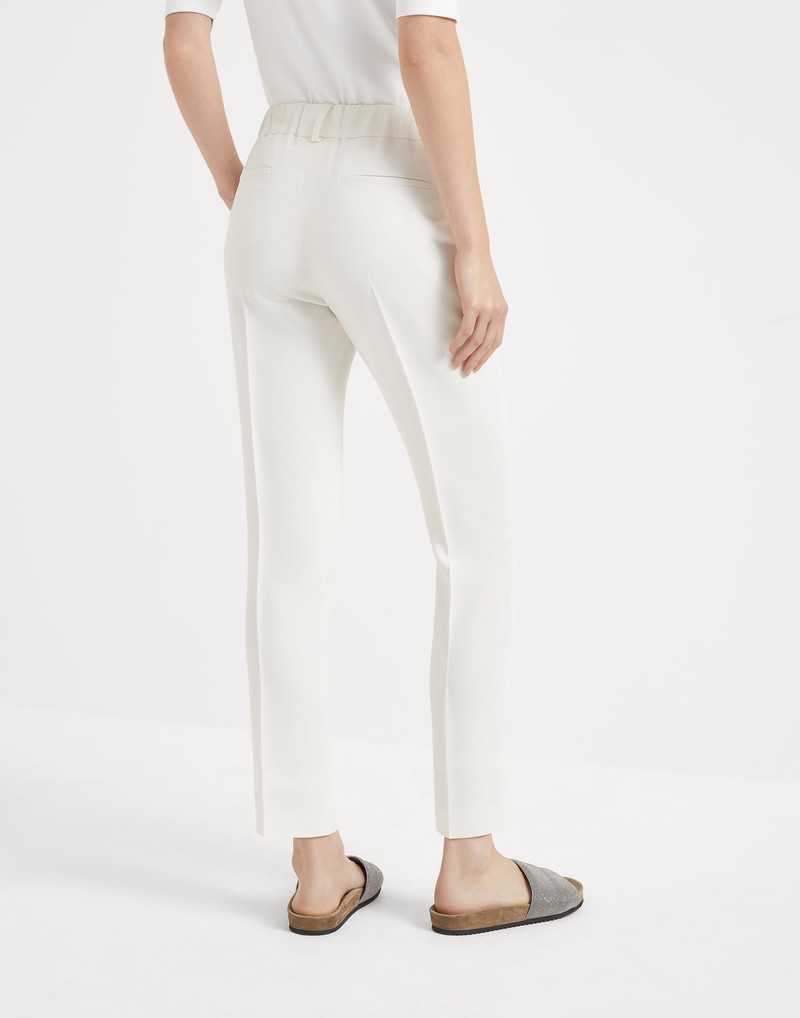 Brunello Cucinelli Silk and acetate crêpe cady tailored jogger trousers outlook