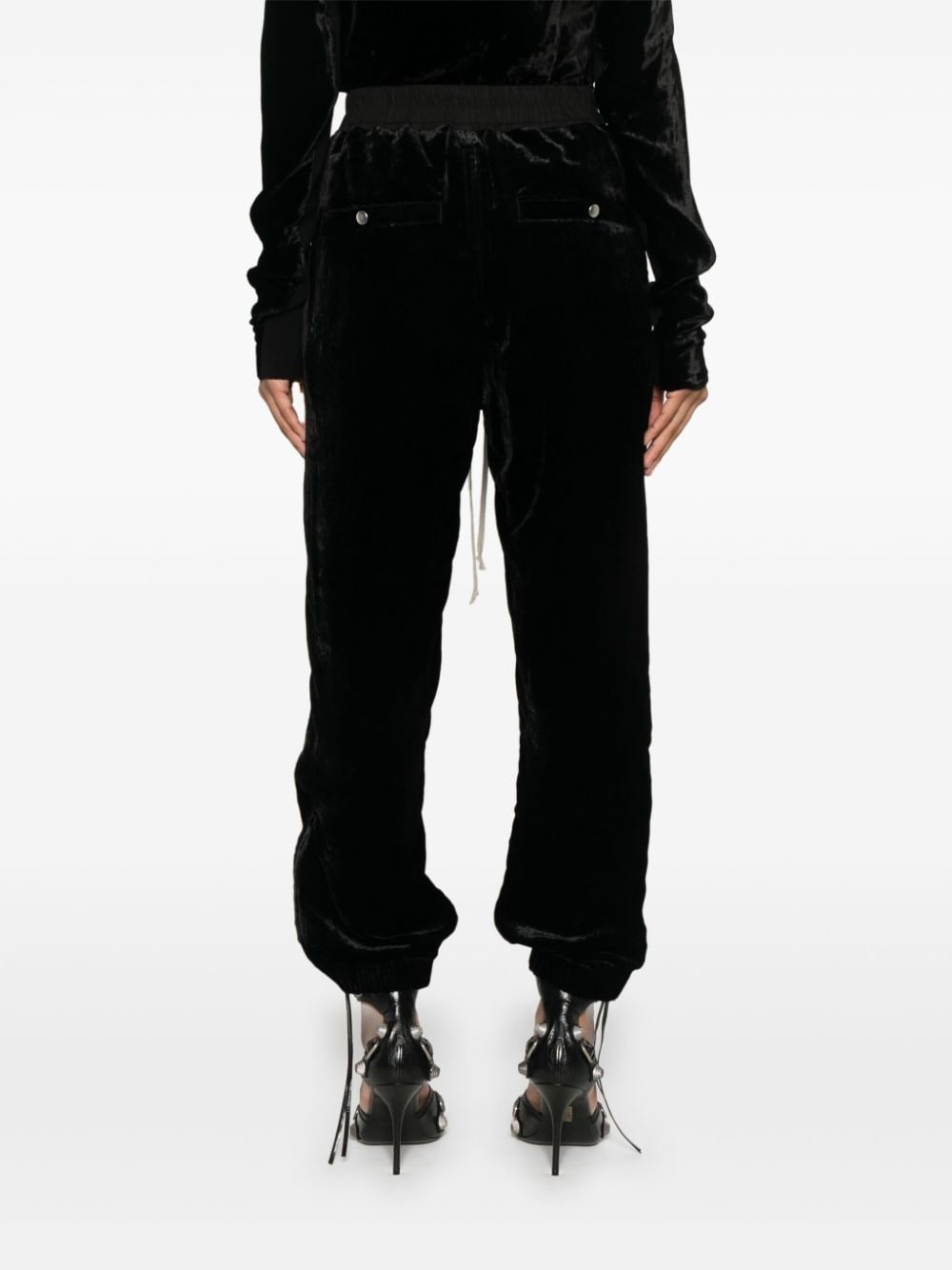 drop-crotch velour track pants - 4