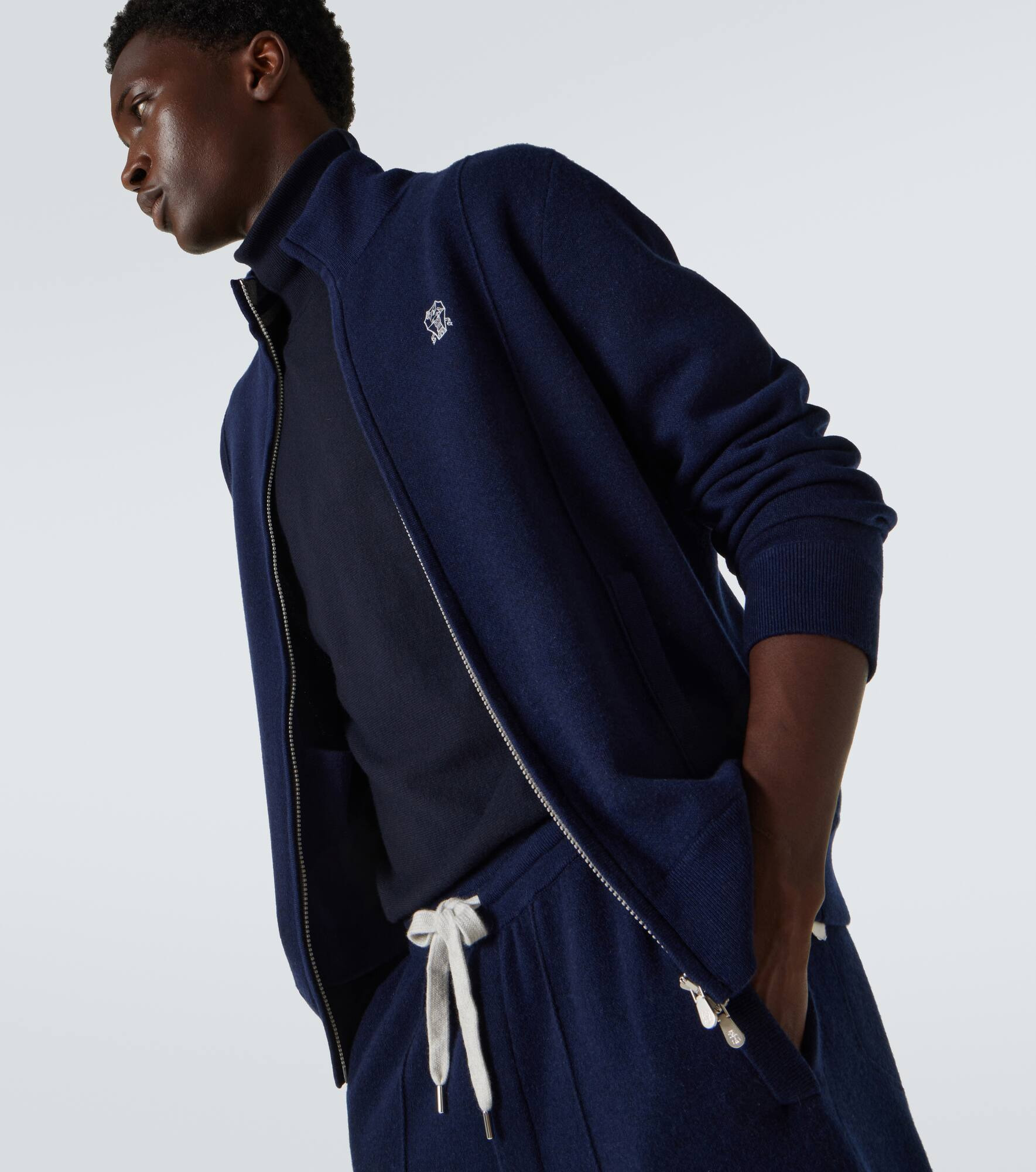 Cashmere-blend zip-up sweater - 5