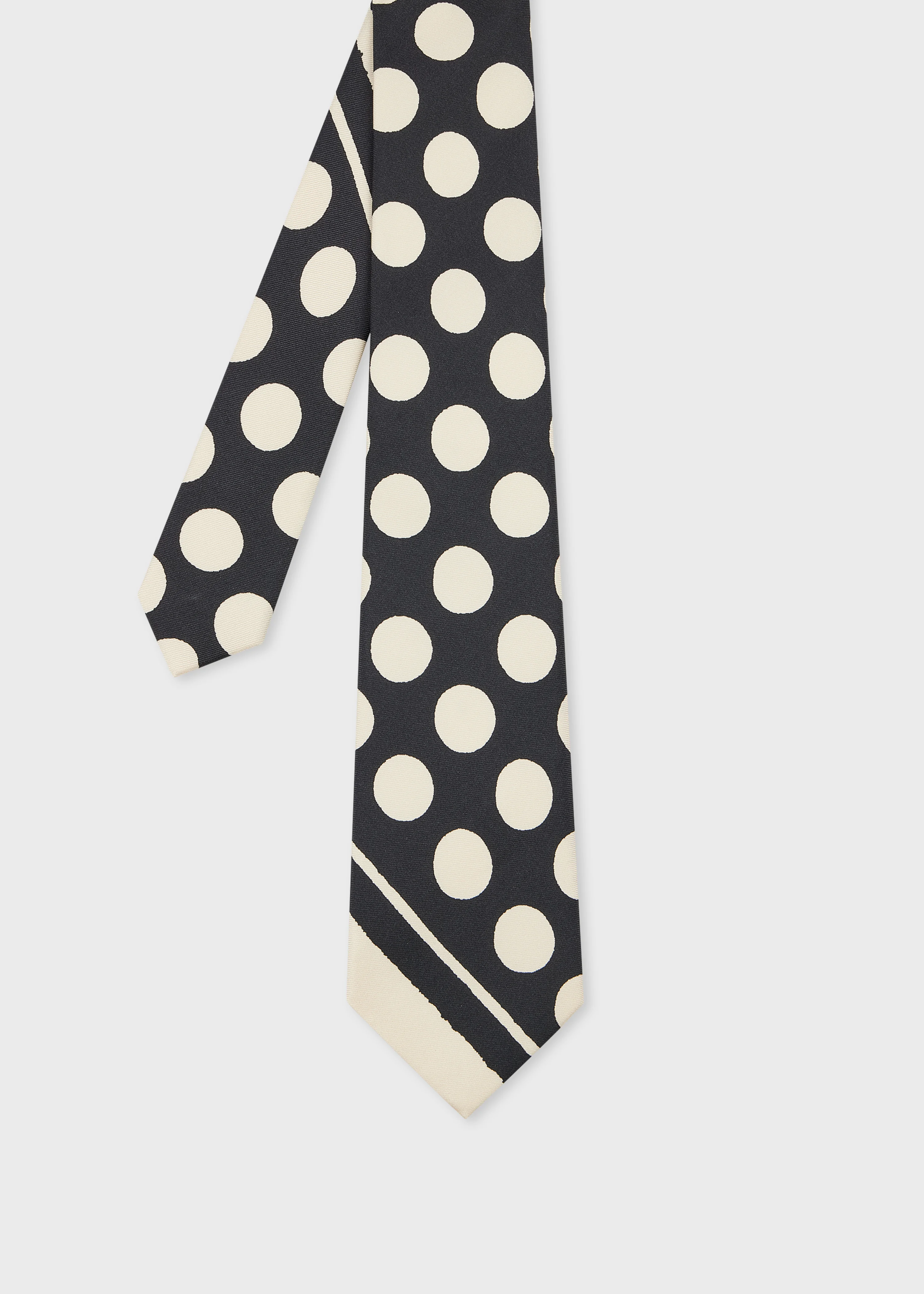 Silk Polka Dot and Stripes Tie - 1