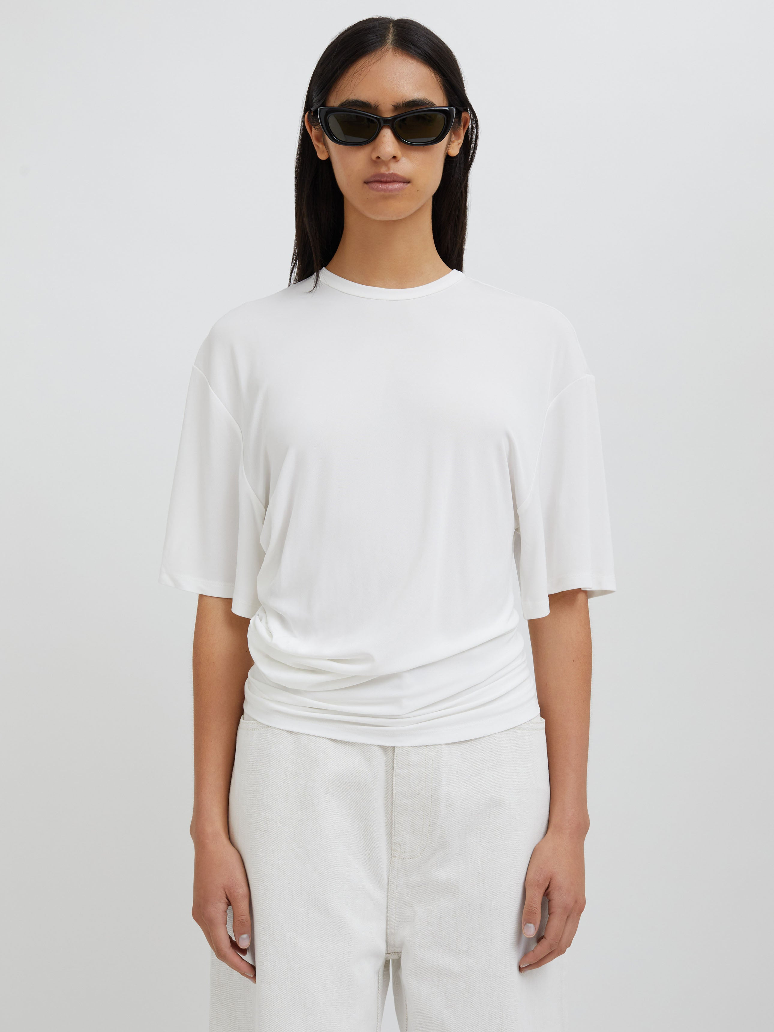 Side Cowl Waist Tee - 5