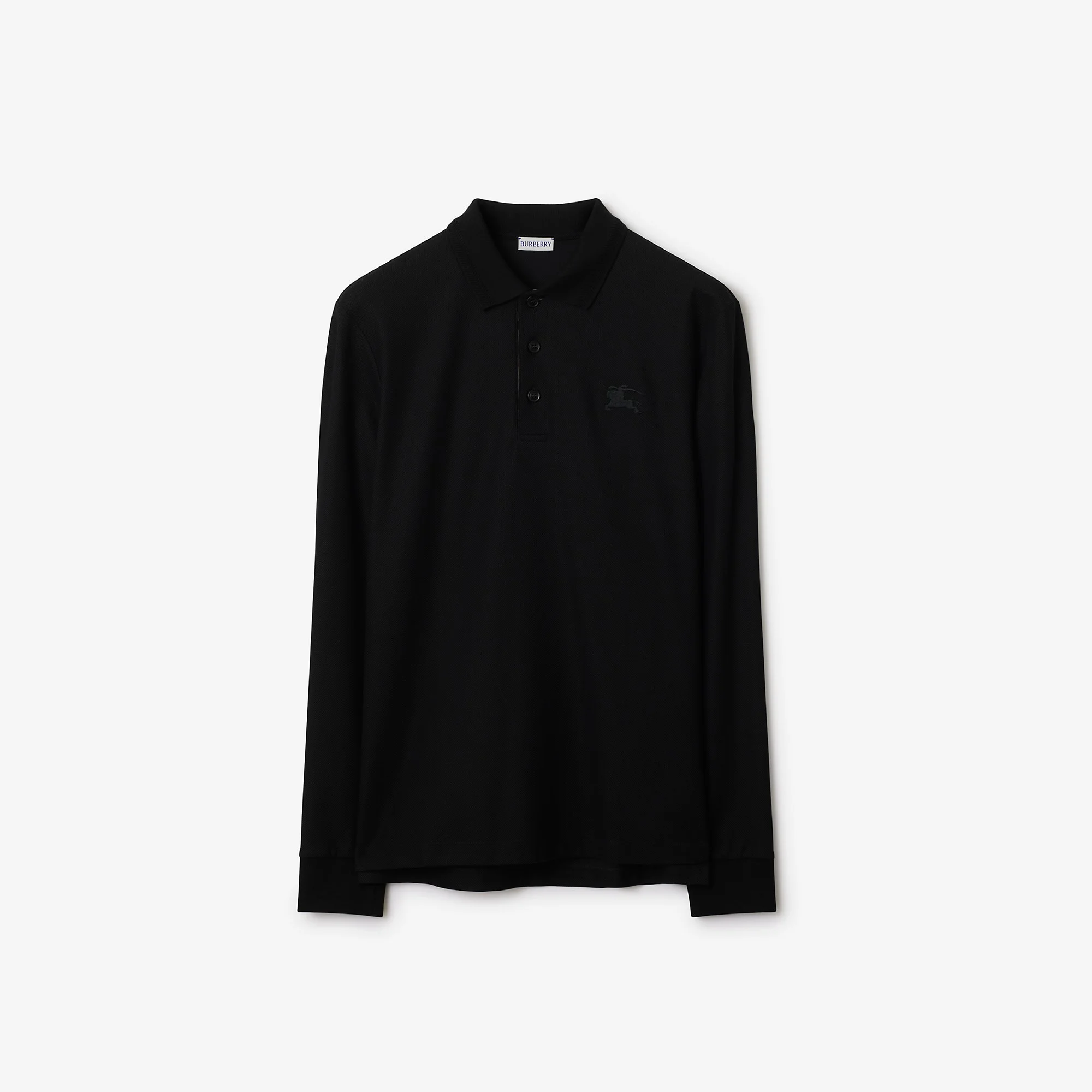 Long-sleeve Cotton Polo Shirt - 1