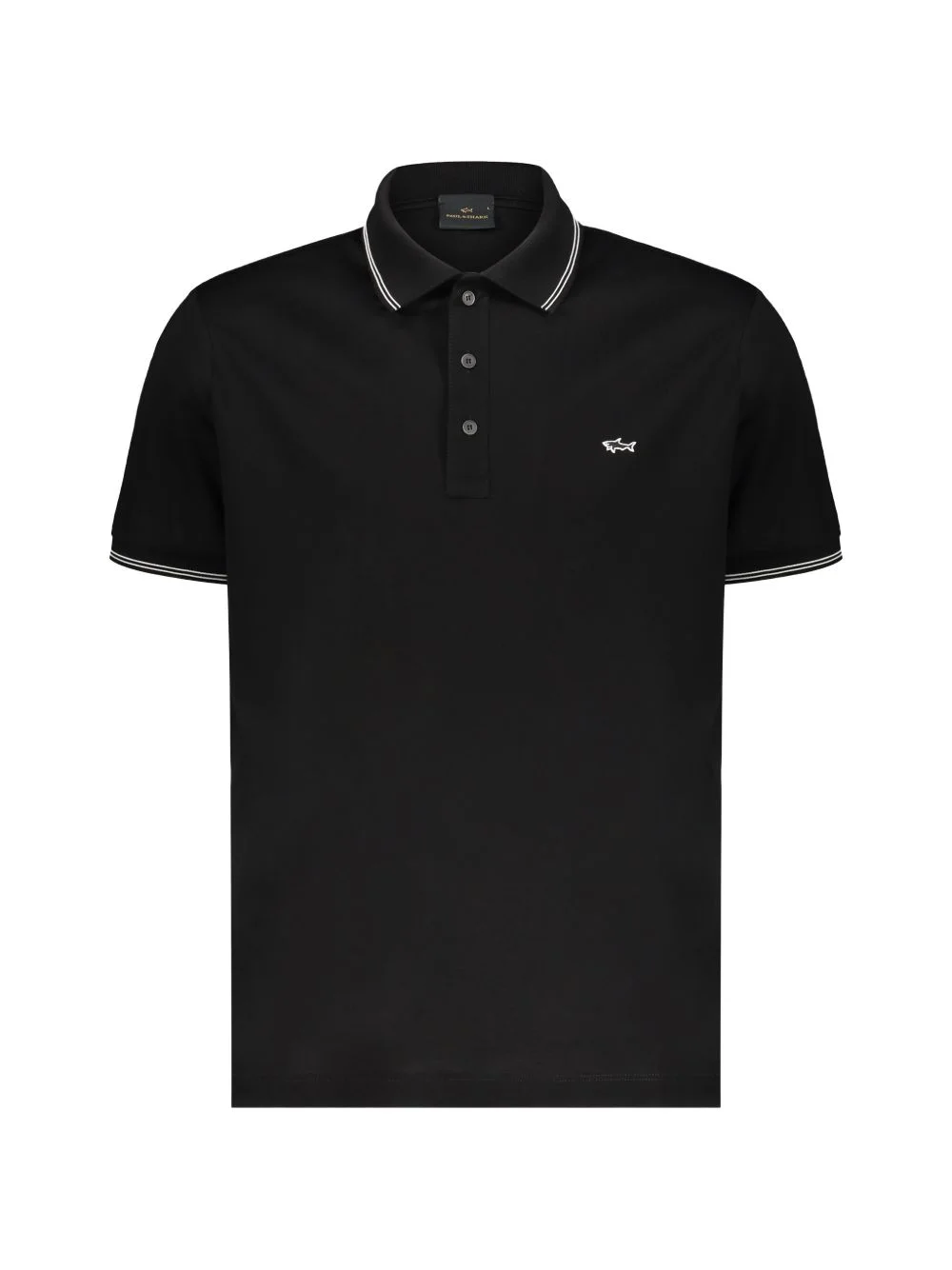 logo-embroidered tipped polo shirt - 1