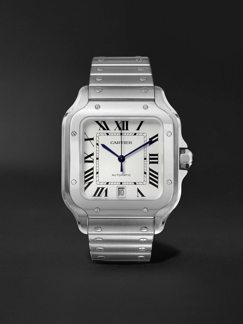 Santos Automatic 39.8mm Interchangeable Stainless Steel and Leather Watch , Ref. No. WSSA0009 - 1