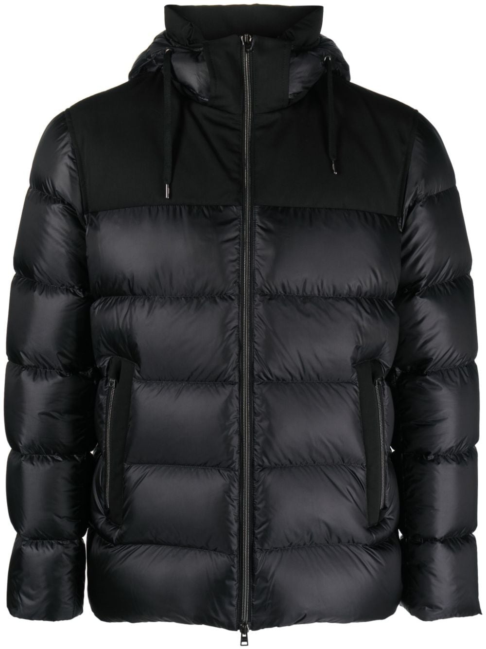 drawstring-hood padded down jacket - 1