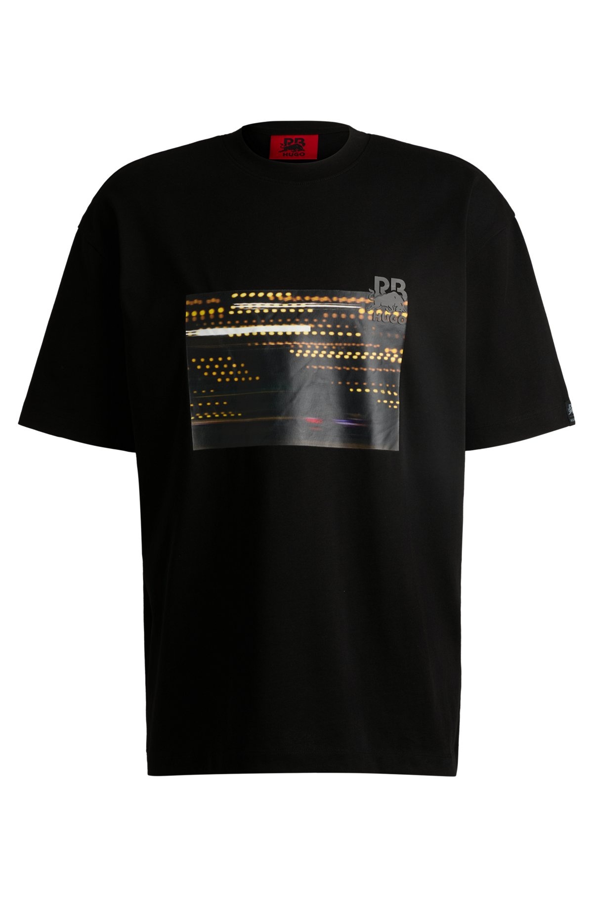 HUGO X RB COTTON-JERSEY T-SHIRT WITH RACING PRINT - 1