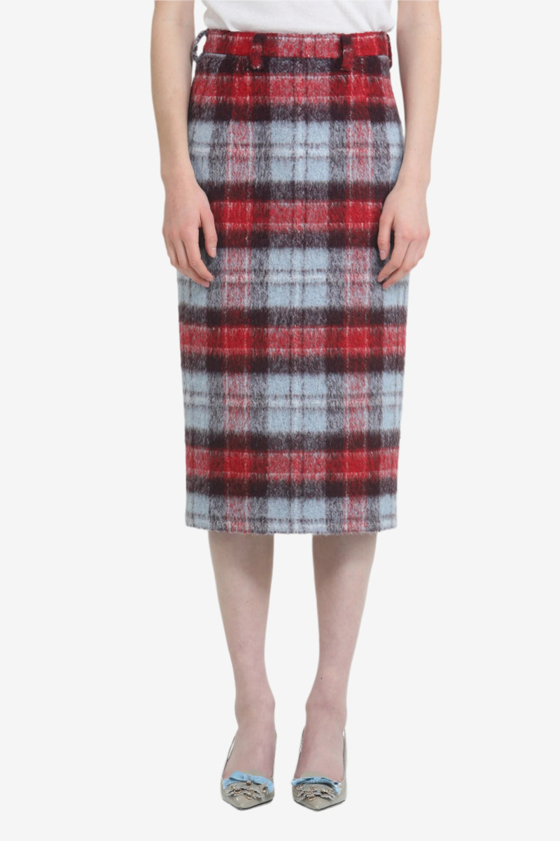 CHECKED PENCIL SKIRT 1