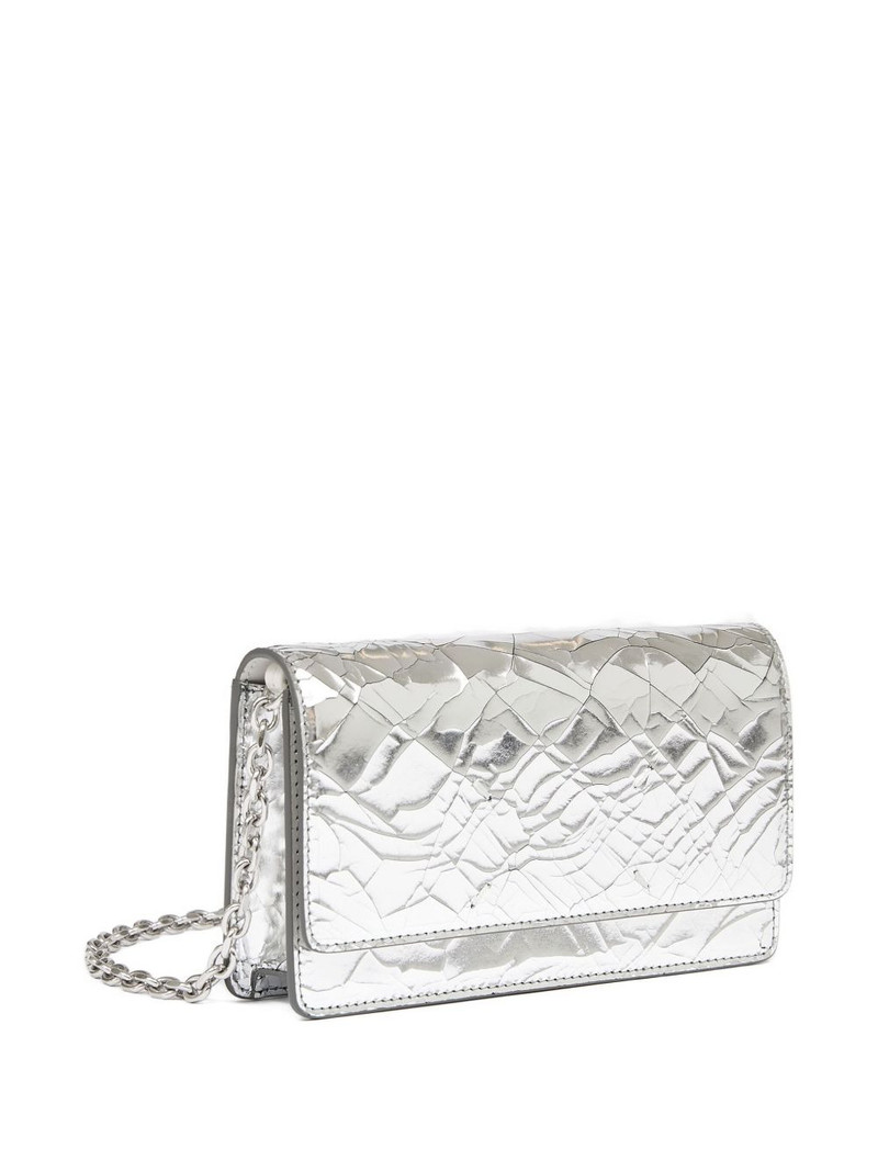 chain cracked-effect leather shoulder bag 3