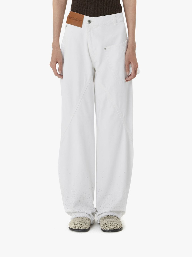 JW Anderson CRYSTAL HEM TWISTED JEANS outlook