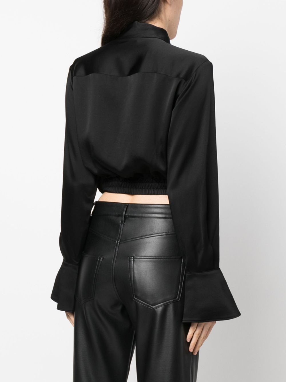 cropped satin shirt - 4