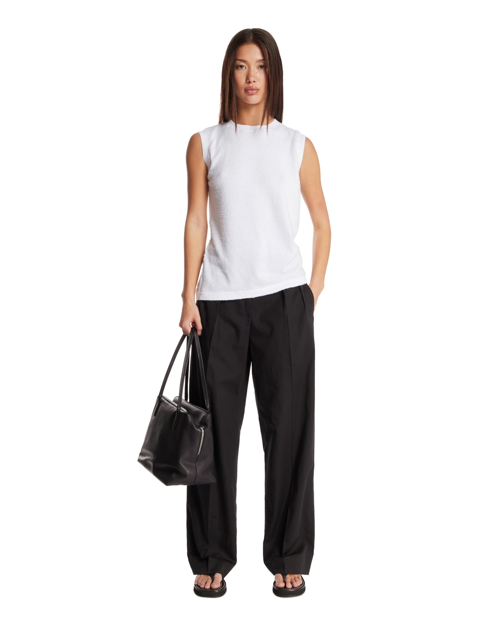 White Sleeveless Cotton Top - 2