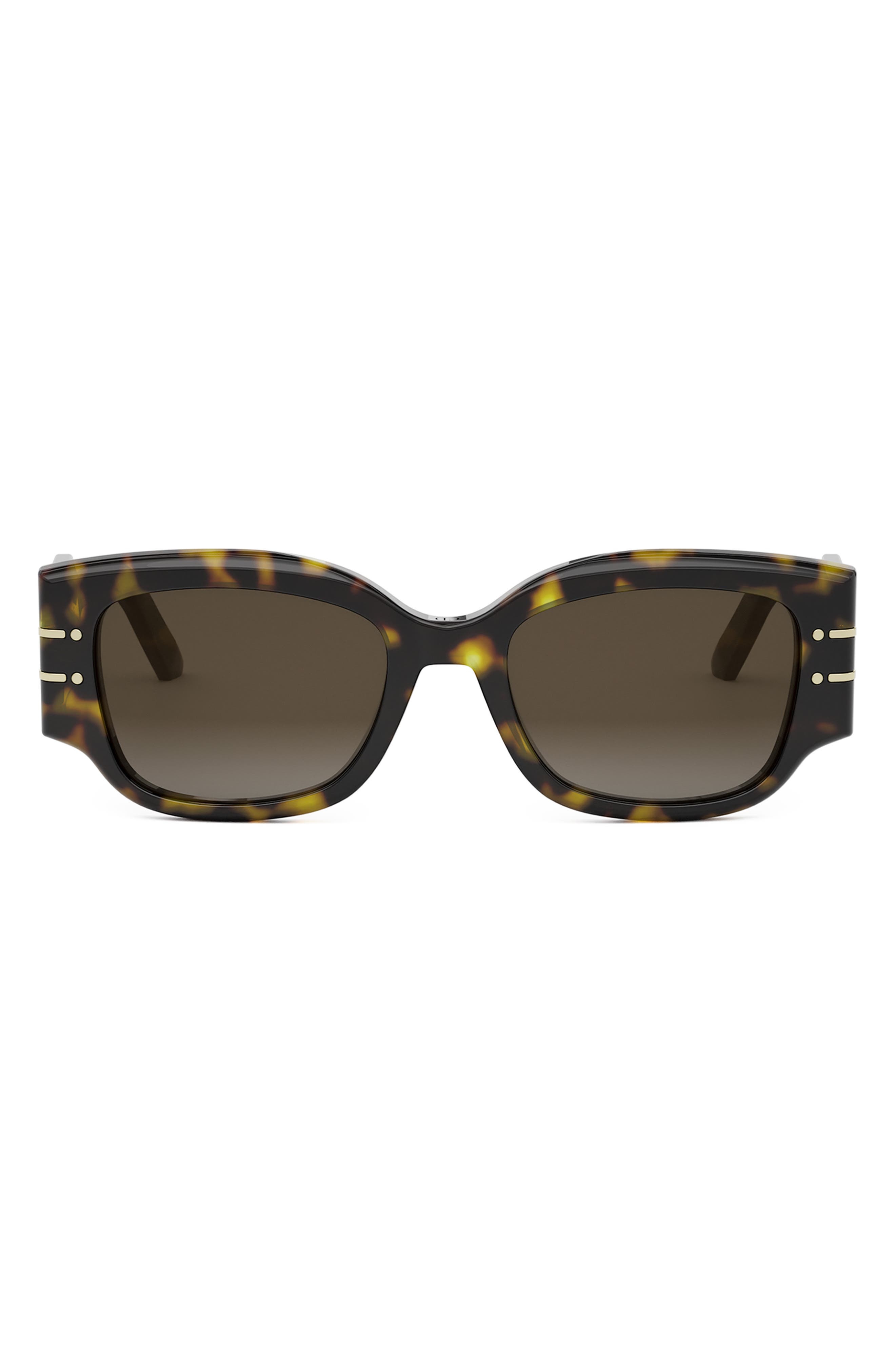 'DiorSignature S13I 52mm Rectangular Sunglasses in Dark Havana /Gradient Brown at Nordstrom - 1