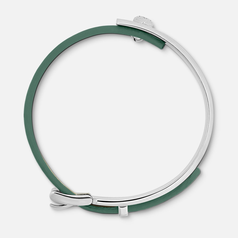 Bracelet Wrap Me in pewter leather and steel. Adjustable size 3