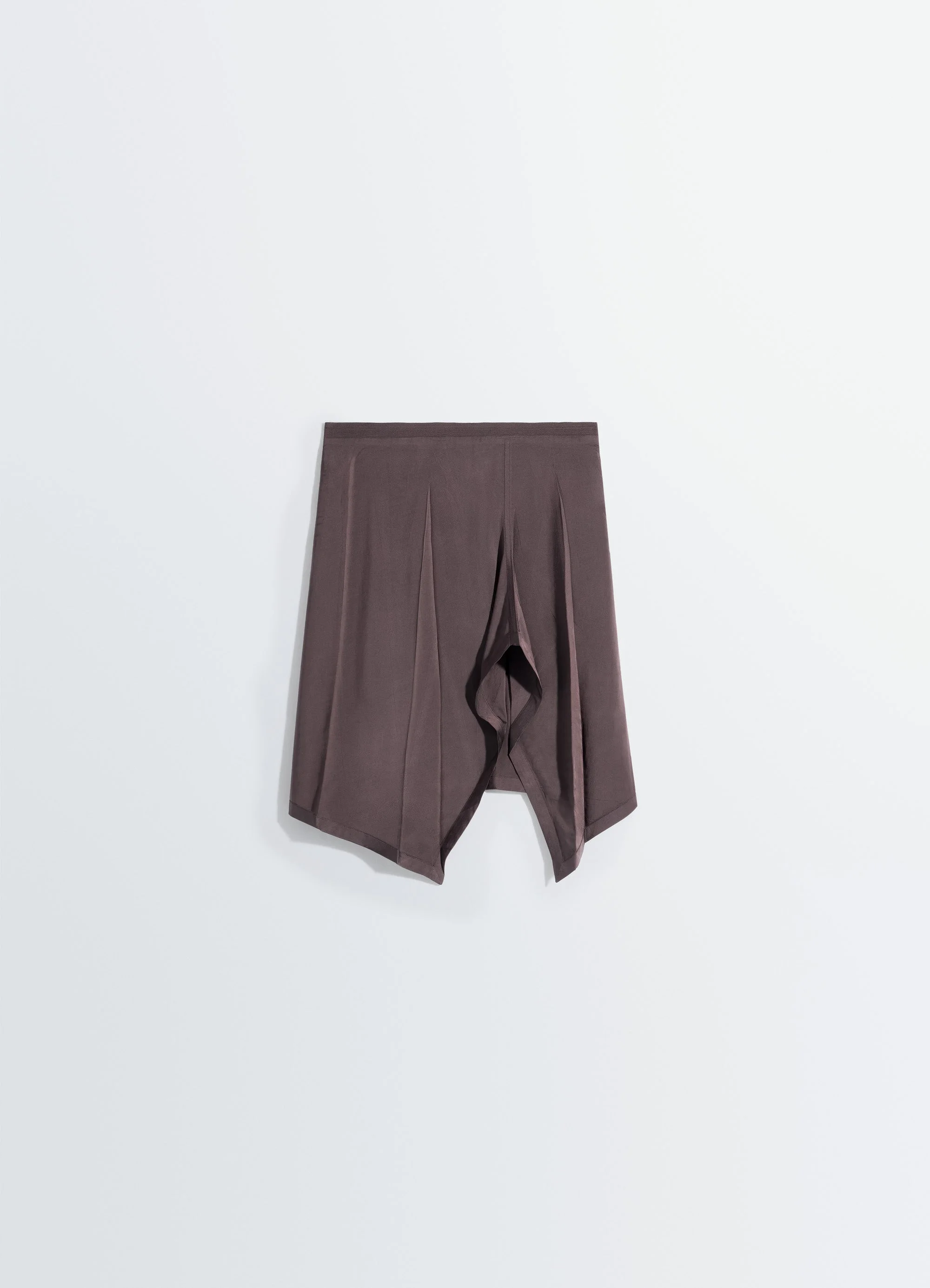 CREASED FOULARD SKIRT IN POLY VISCOSE TWILL - 1