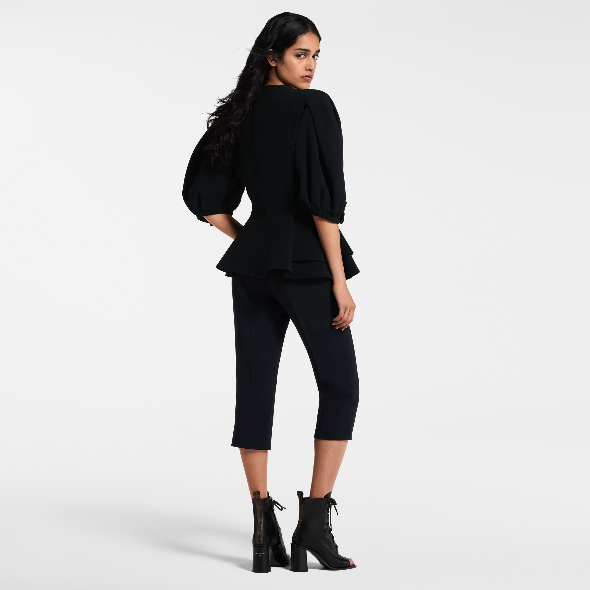 Puff-Sleeve Peplum Jacket - 5