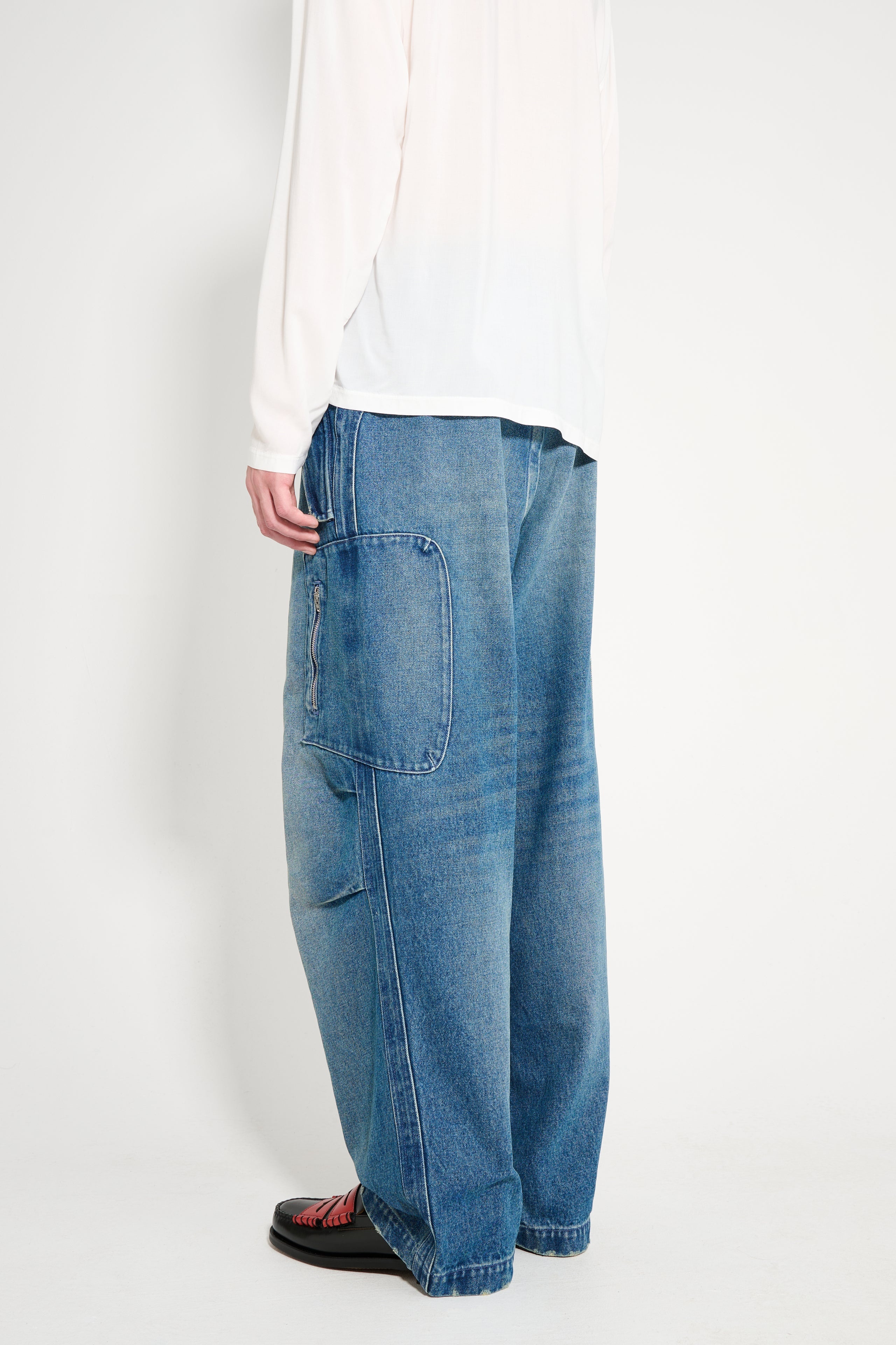 RANDOM IDENTITIES WASHED DENIM BERLIN BAGGIES BLUE - 3