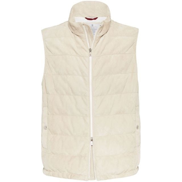 Padded suede gilet - 1