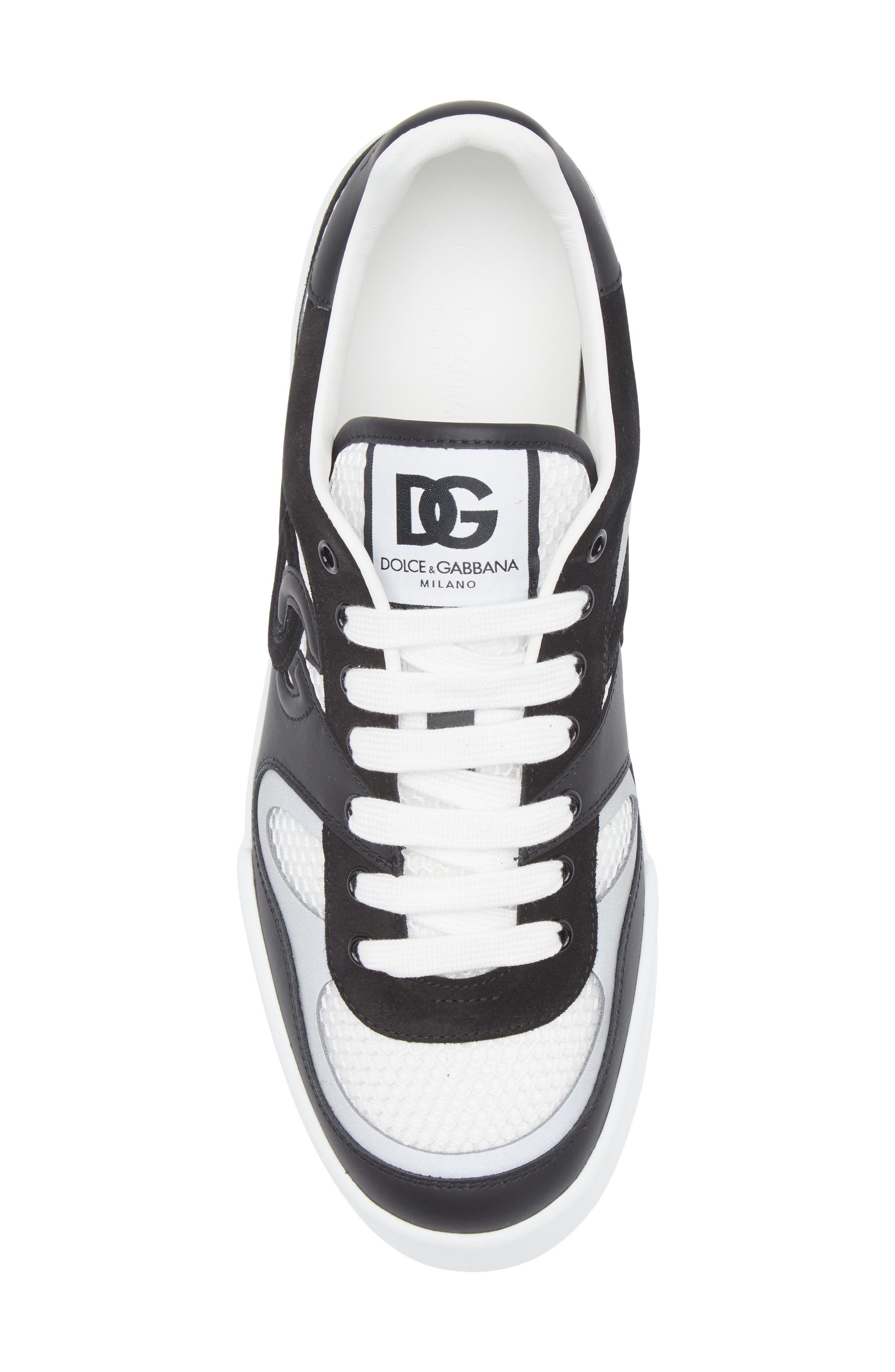 Dolce&Gabbana Mesh & Leather Sneaker in 89697-Bianco/Nero at Nordstrom - 5