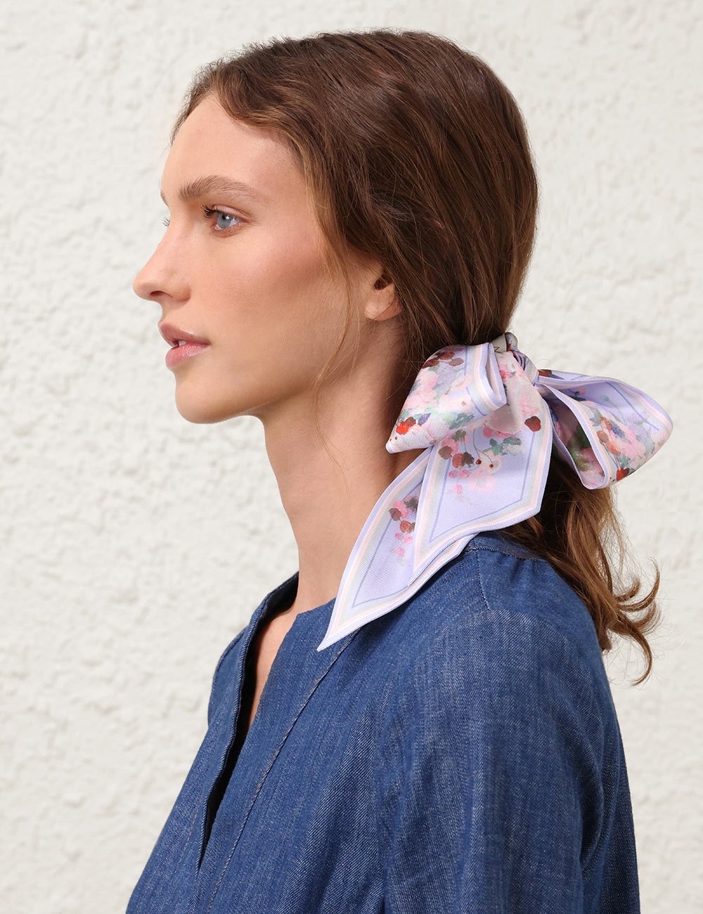 PRINTED SILK RIBBON SCARF - 4