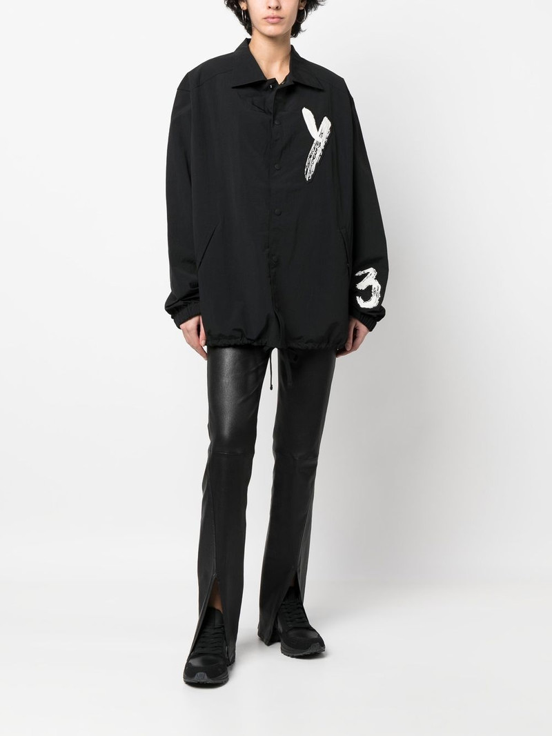 Y-3 logo-print shirt jacket outlook