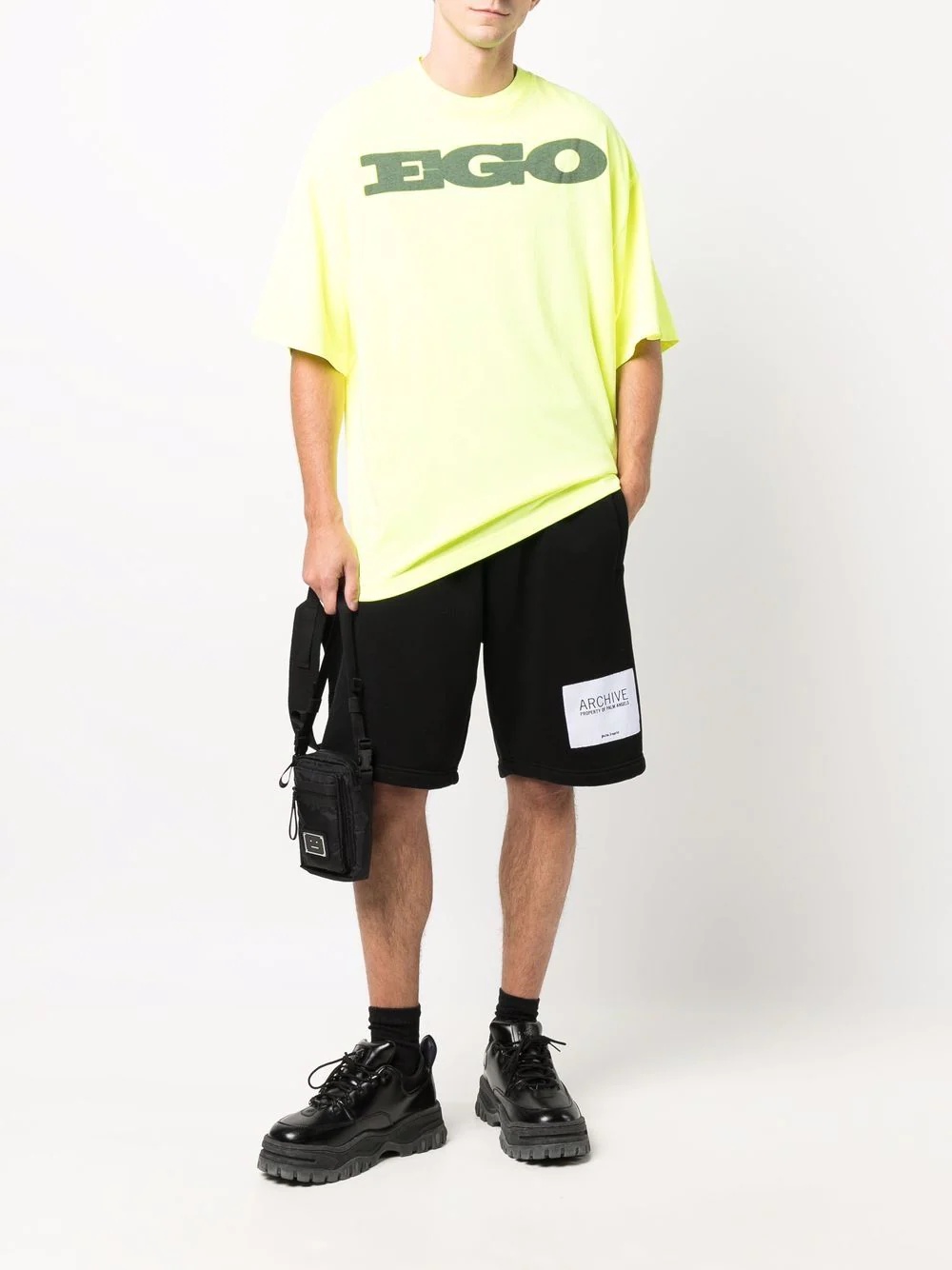 Ego-print drop-shoulder T-shirt - 2