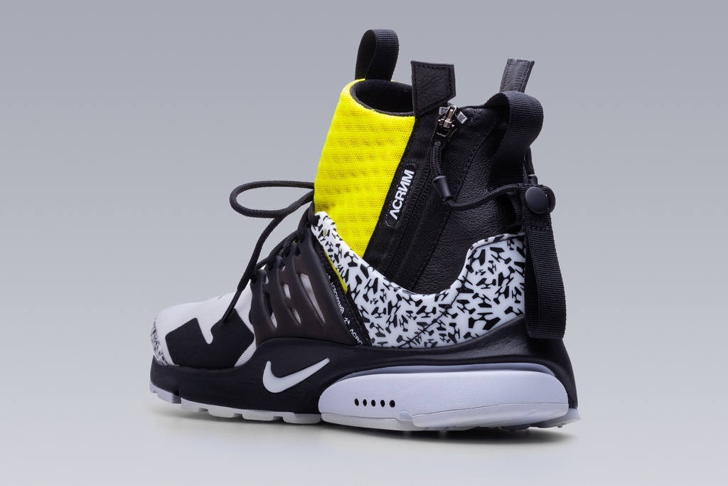 APM2-100 Nike® Air Presto Mid / Acronym® White/Dynamic Yellow/Black ] - 2