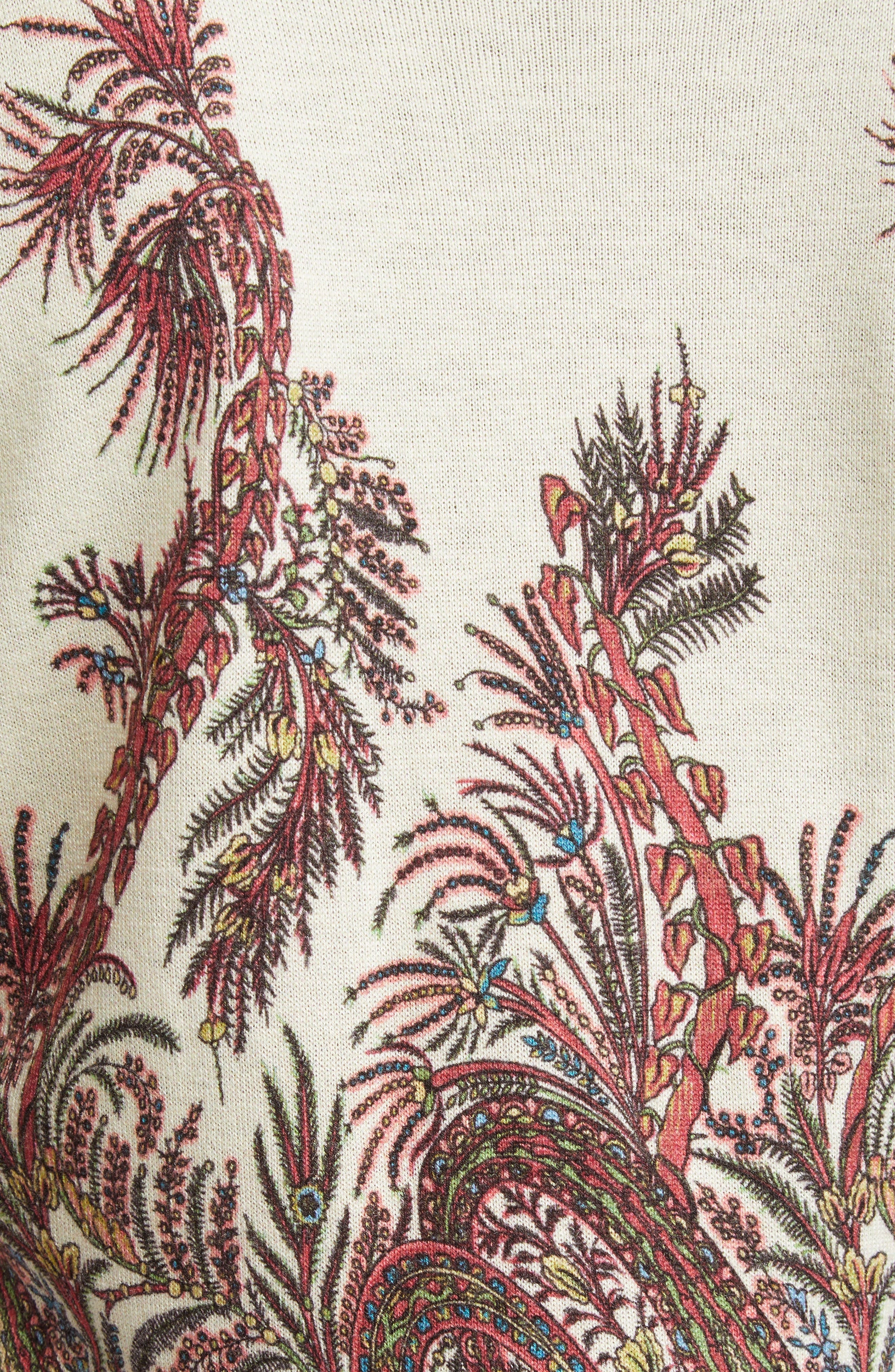 Etro Floral Paisley Silk & Cashmere Shell in Print On White Base at Nordstrom - 6