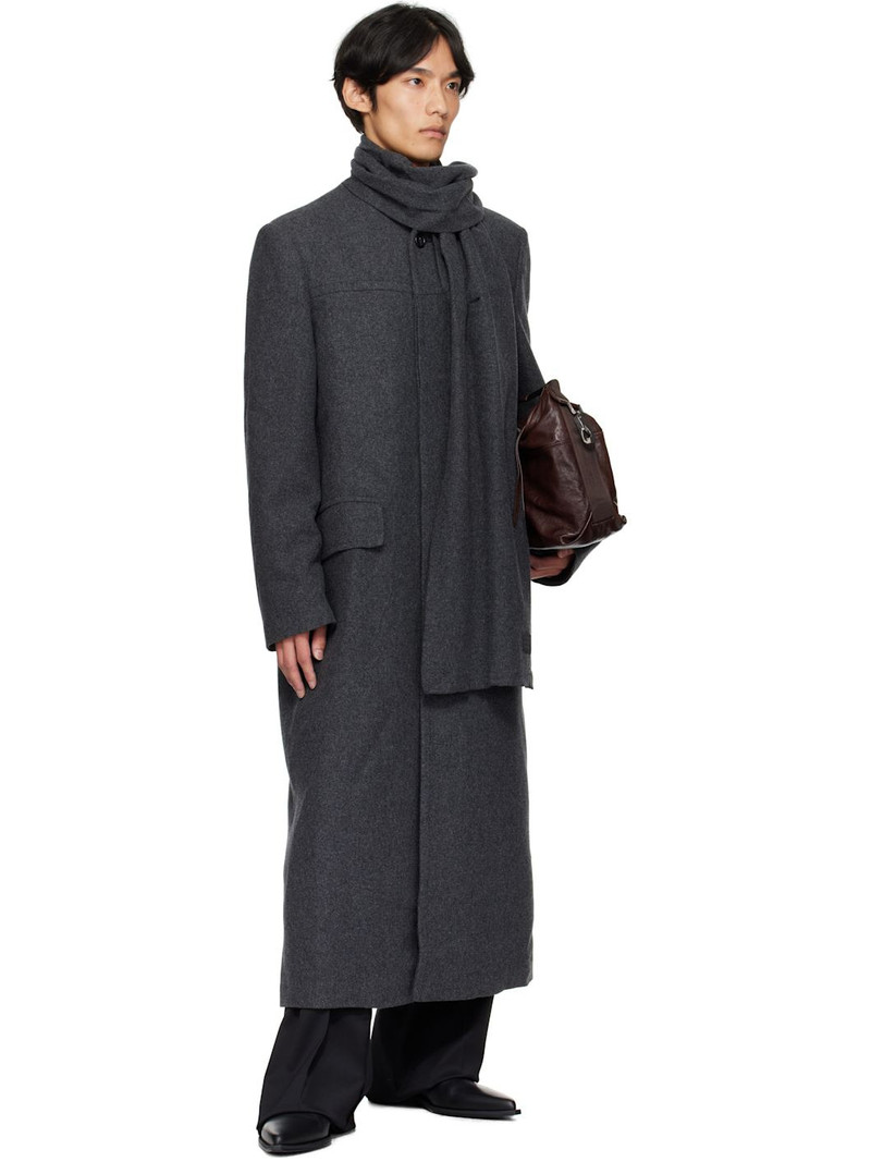 MM6 Maison Margiela Gray Felted Coat outlook