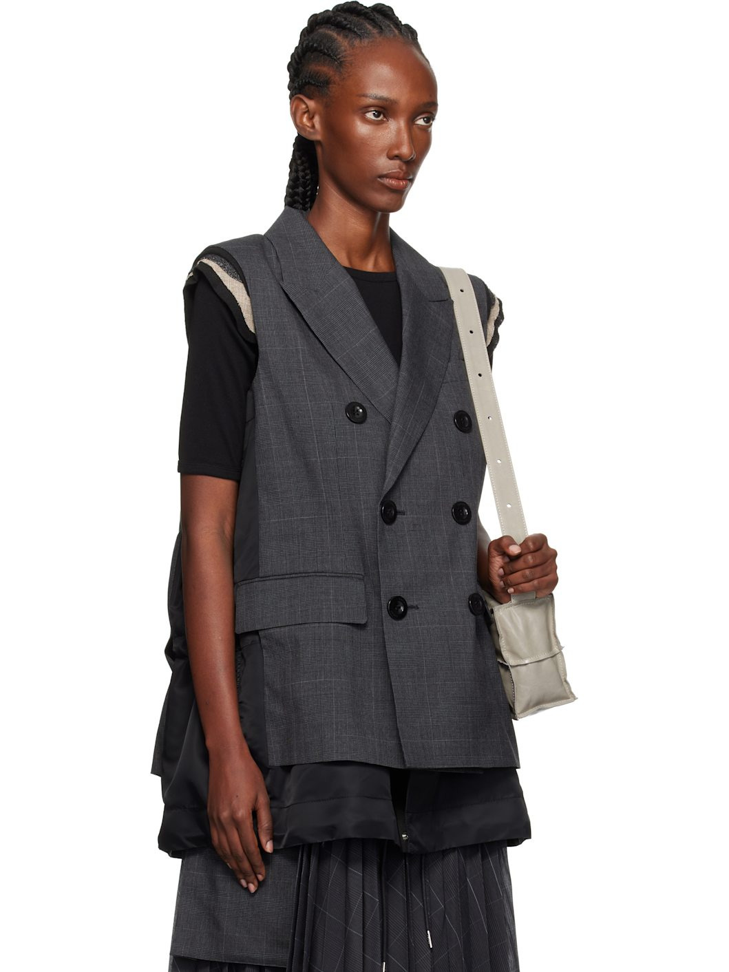 Gray Glen Check Vest - 2