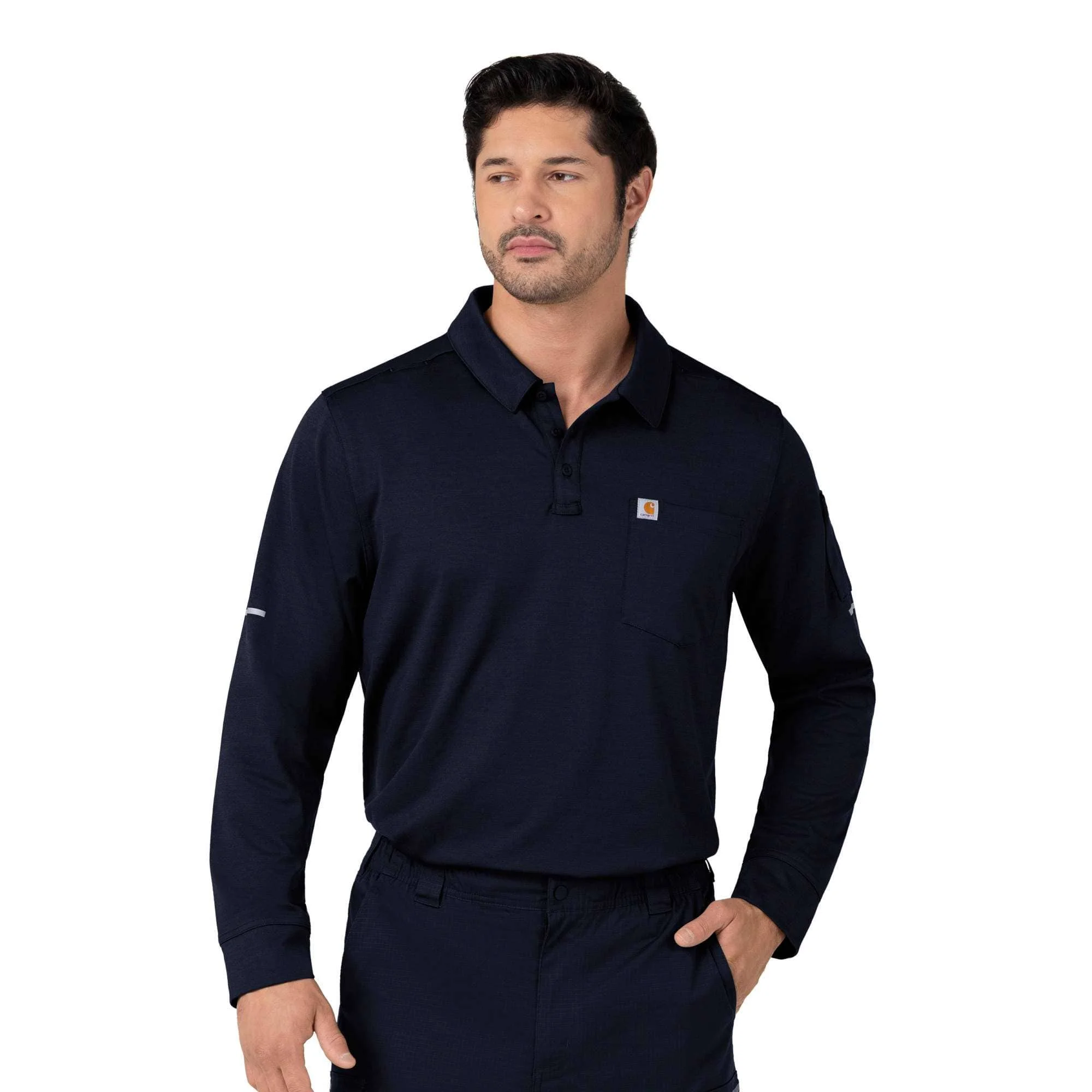 Rugged Flex® RSCU Heavyweight Long Sleeve Polo Scrub Top - 1
