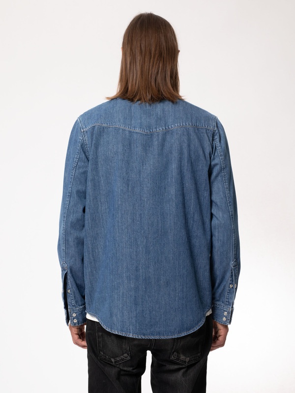 George Classic Blue Indigo Denim Shirt - 5