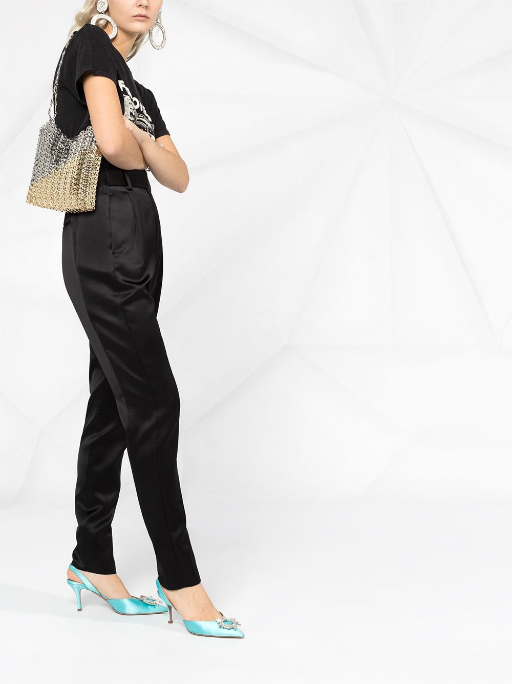 high-waisted tapered trousers - 4