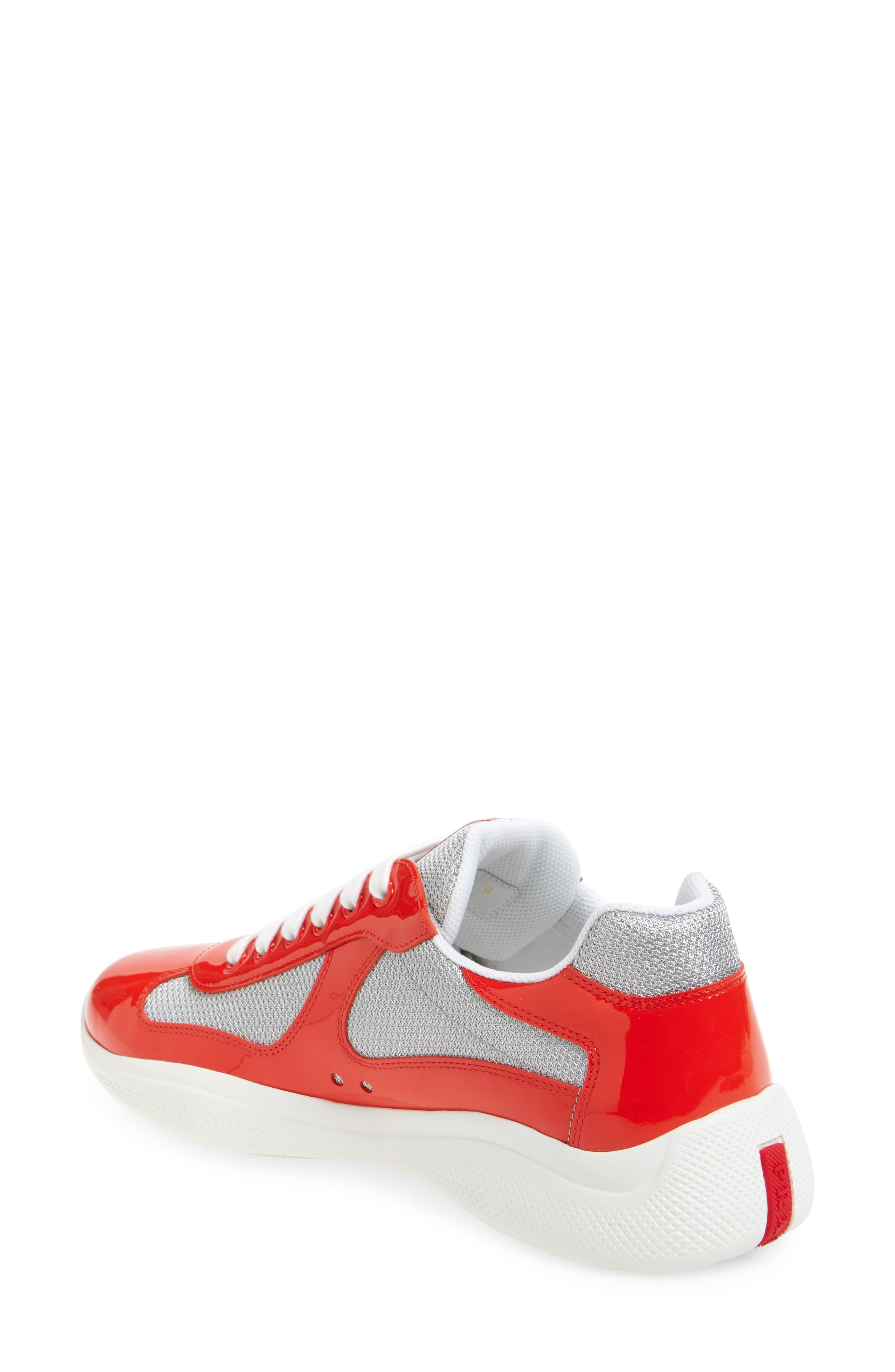 Prada America's Cup Sneaker in Mandarino/Argento at Nordstrom - 2